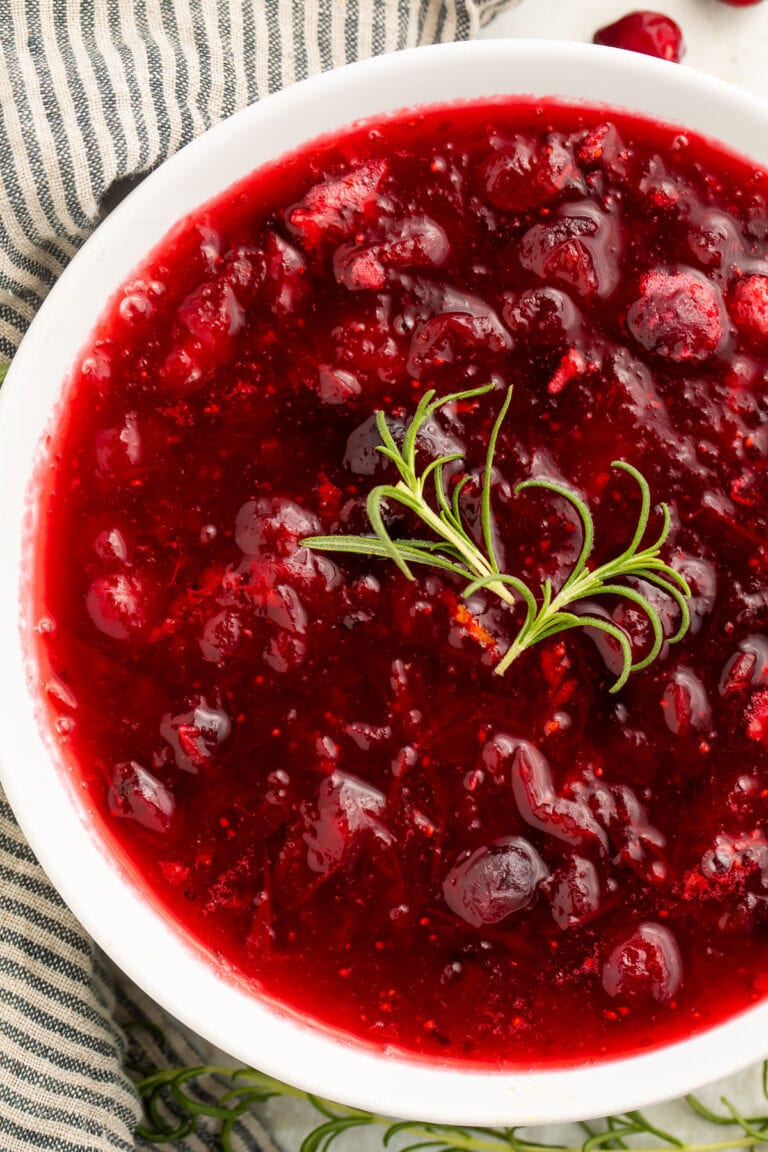 Homemade Cranberry Sauce with Rosemary and Orange
