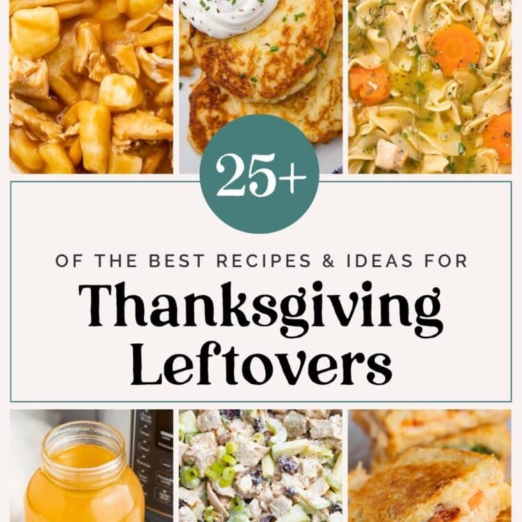 Roundup cover for 25+ of the best Thanksgiving leftovers recipes.