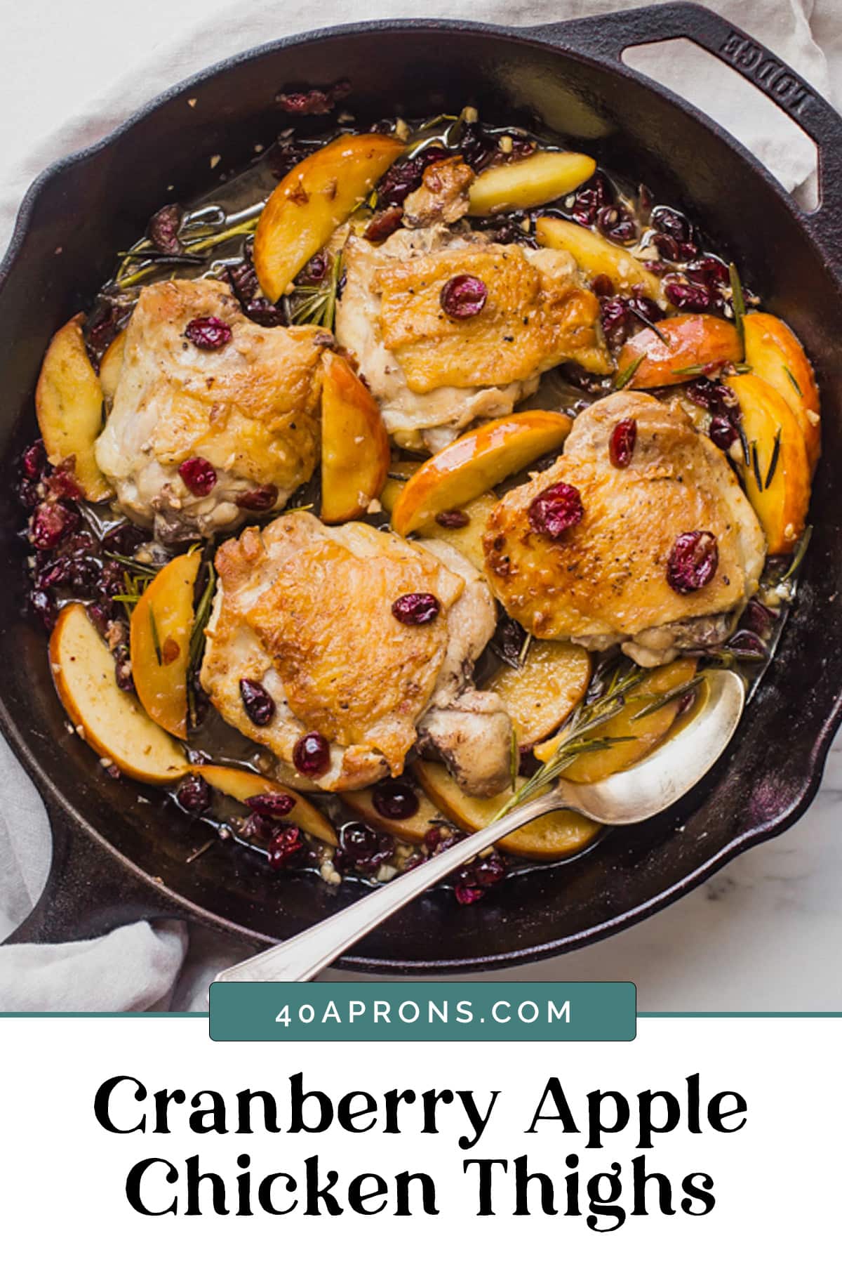 Graphic for Cranberry Apple Rosemary Chicken thighs.
