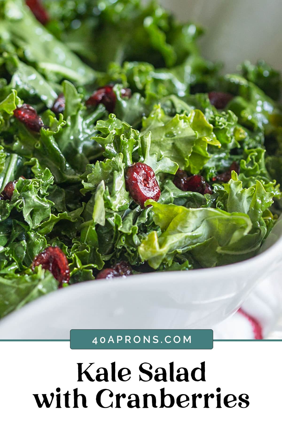 Graphic for kale salad with cranberries.