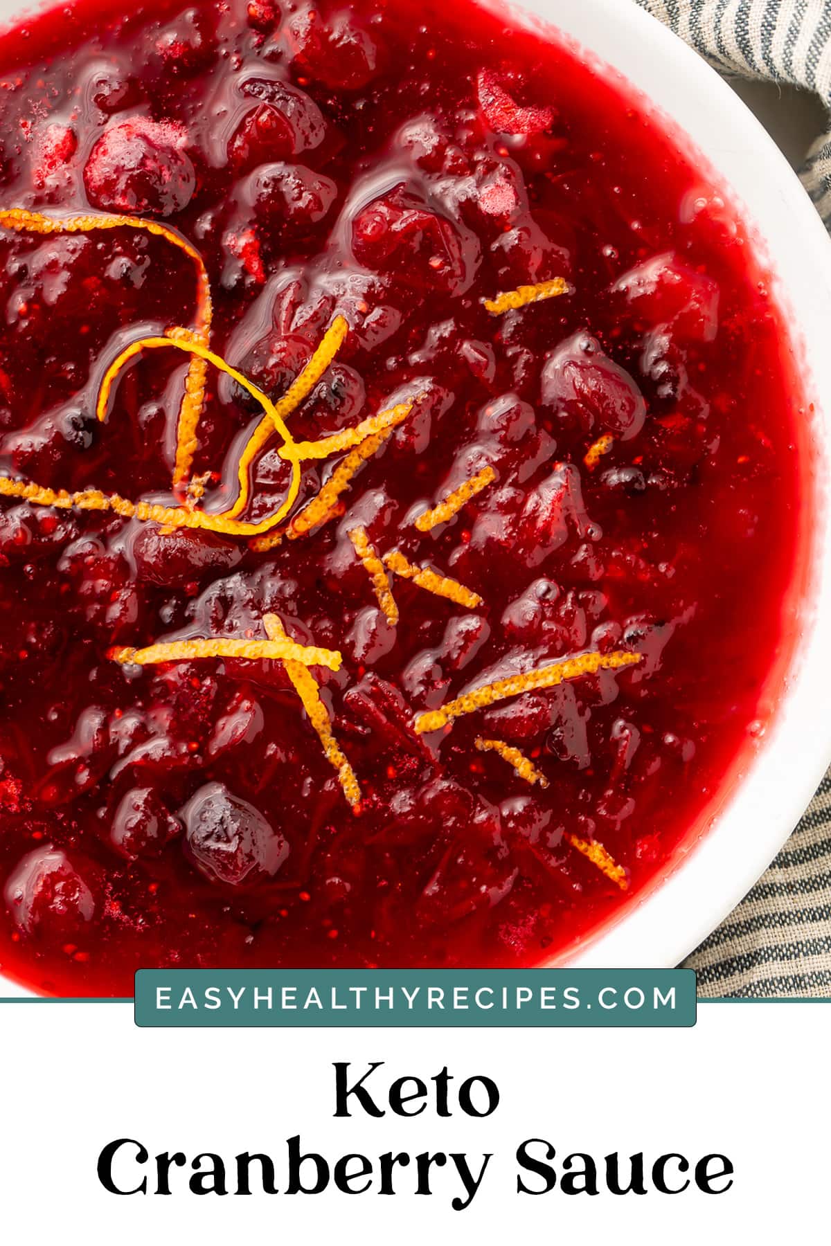 Graphic for keto cranberry sauce.