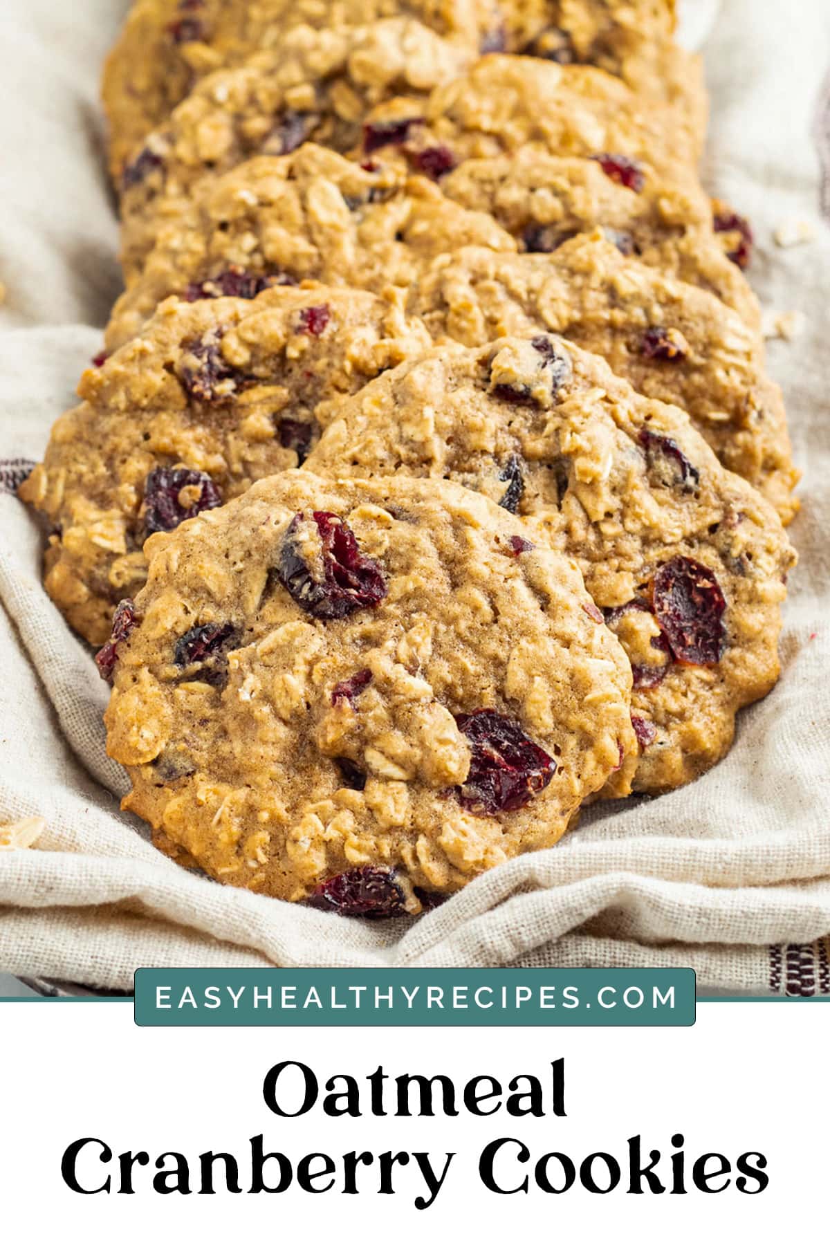 Graphic for cranberry oatmeal cookies.