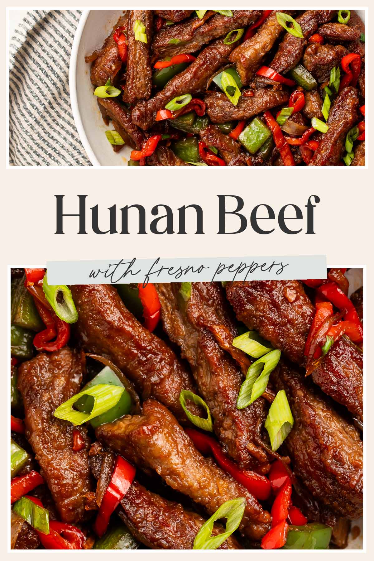 Pin graphic for hunan beef.