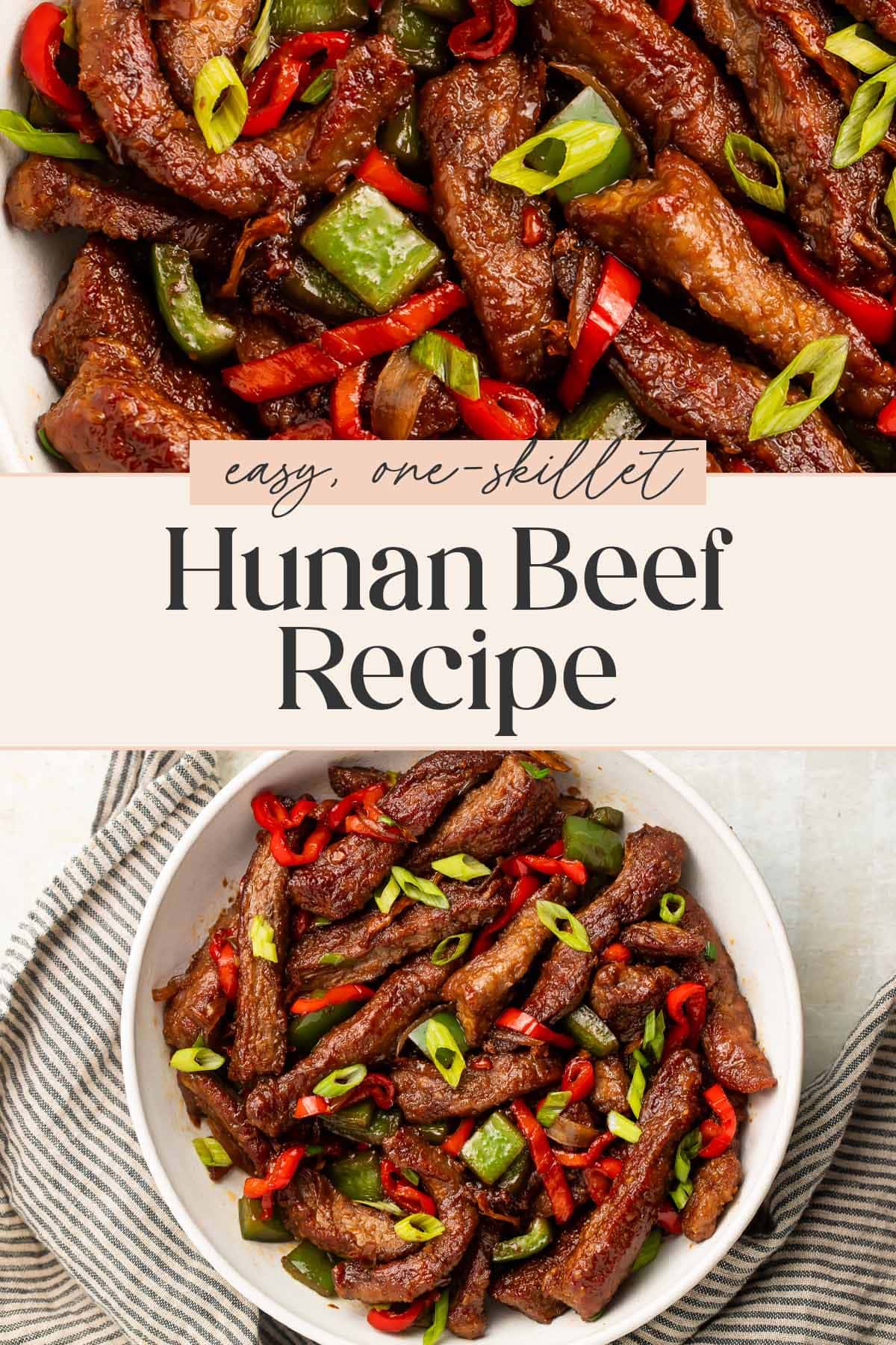 Pin graphic for hunan beef.