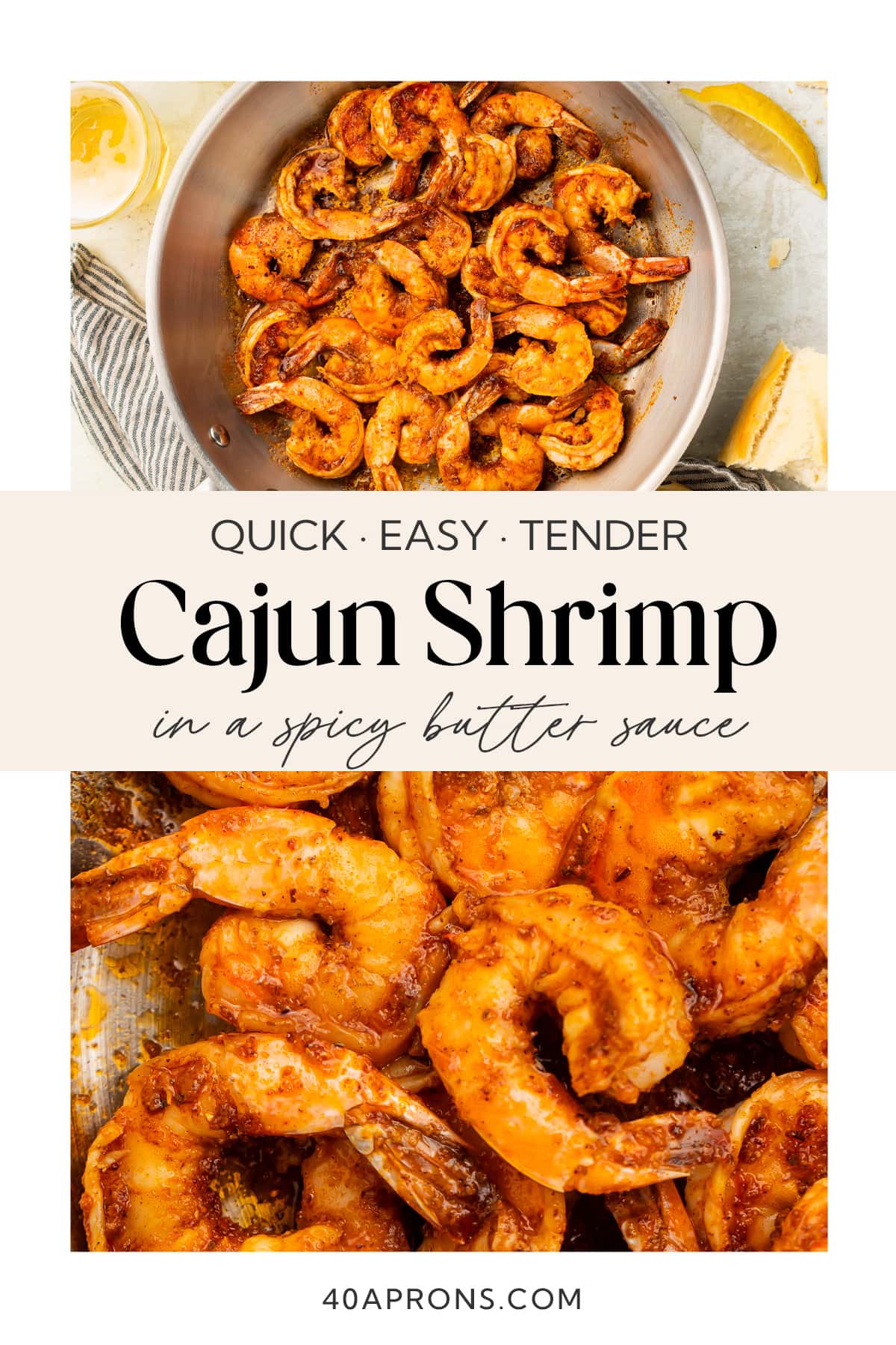 Pin graphic for Cajun shrimp.