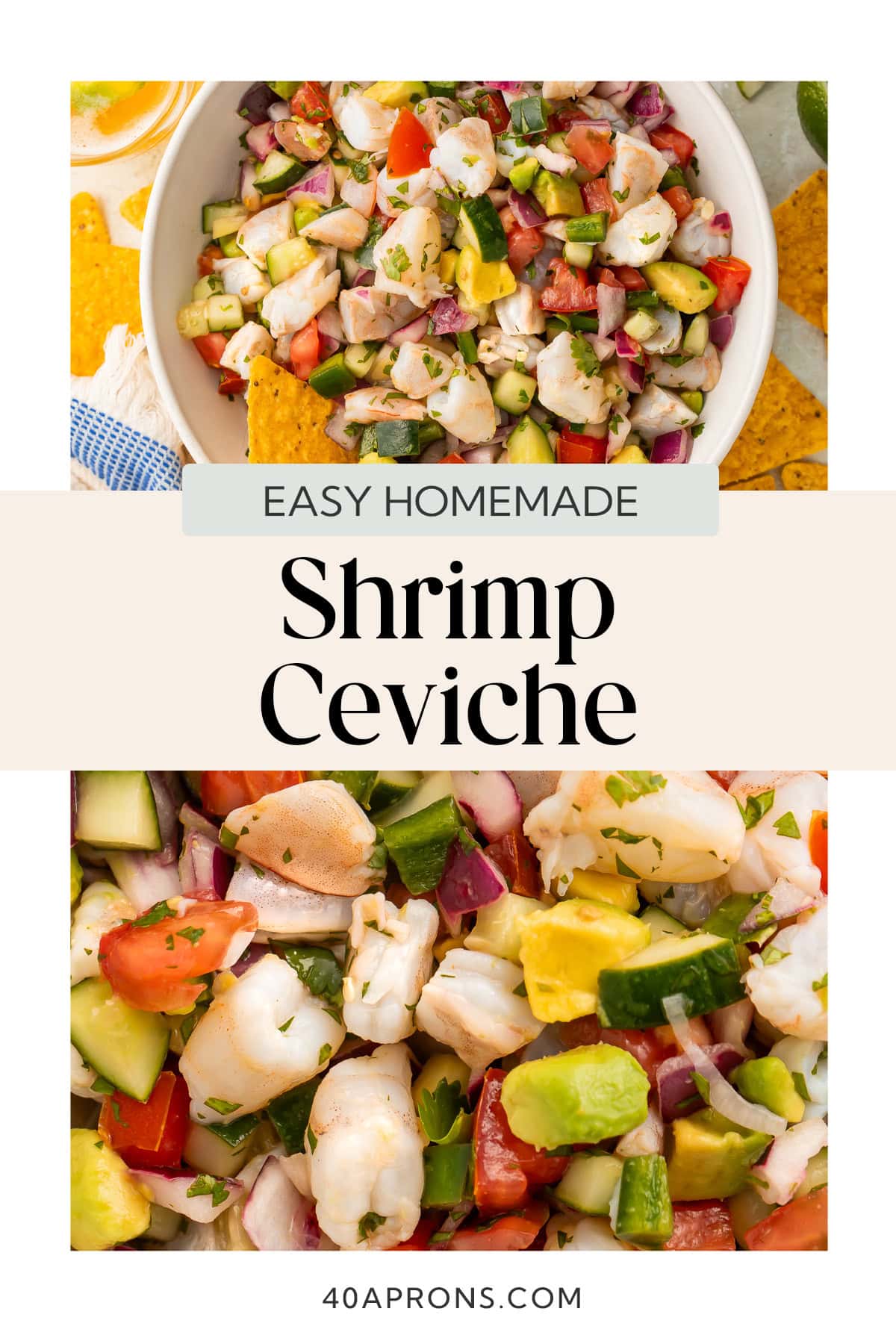 Pin graphic for shrimp ceviche.