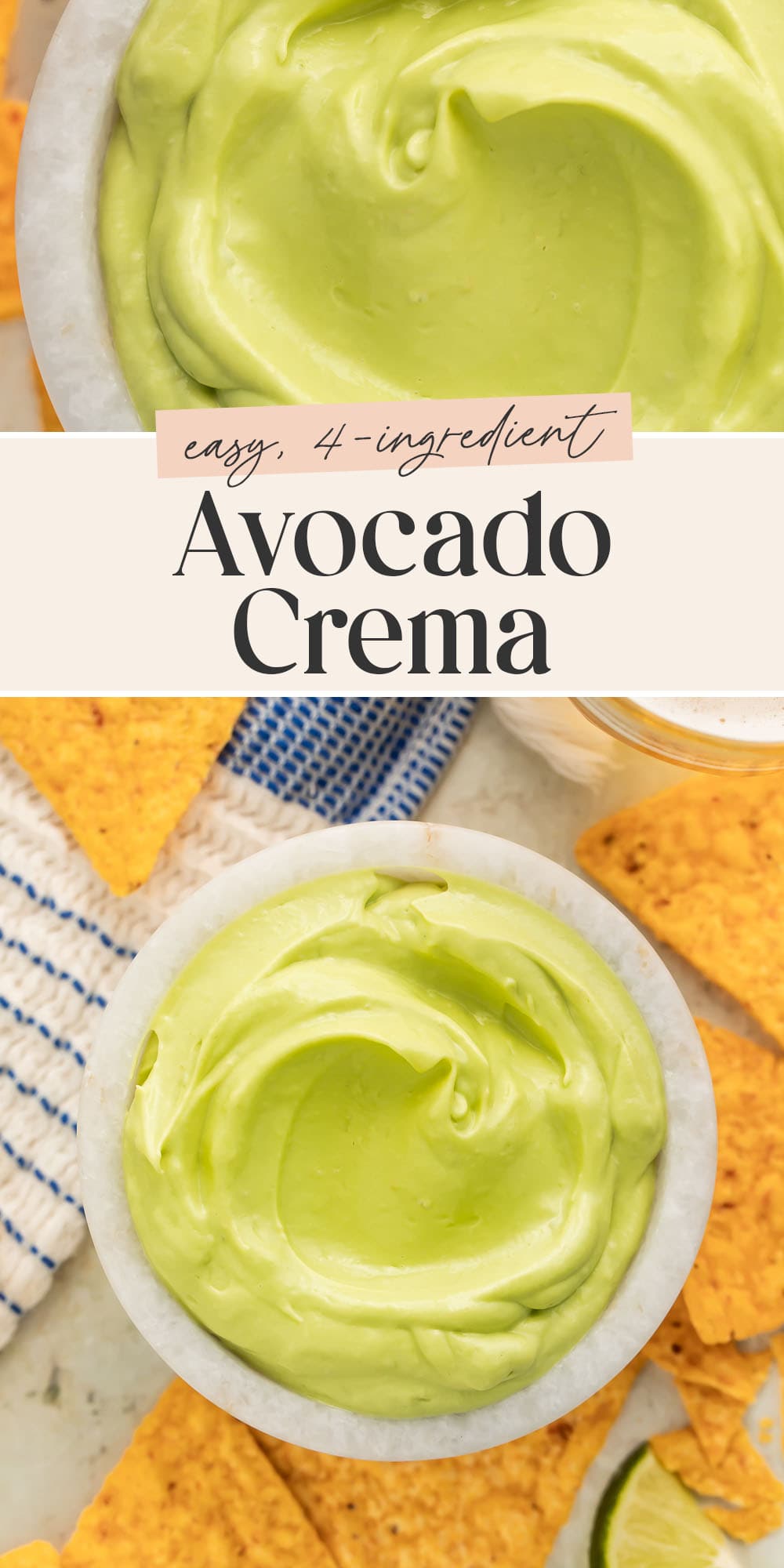 Pin graphic for avocado crema.