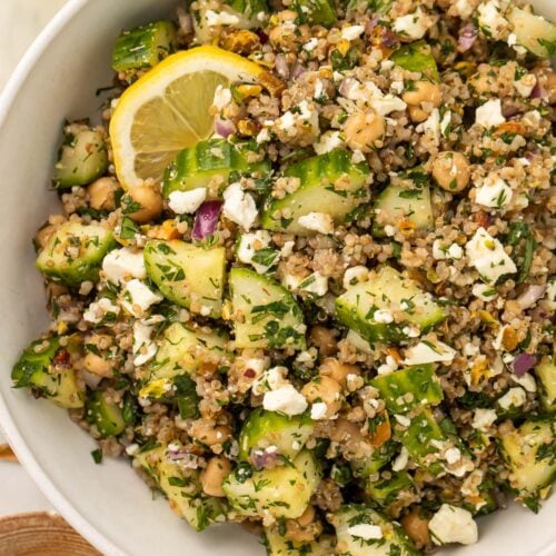 Viral Jennifer Aniston salad in a bowl.