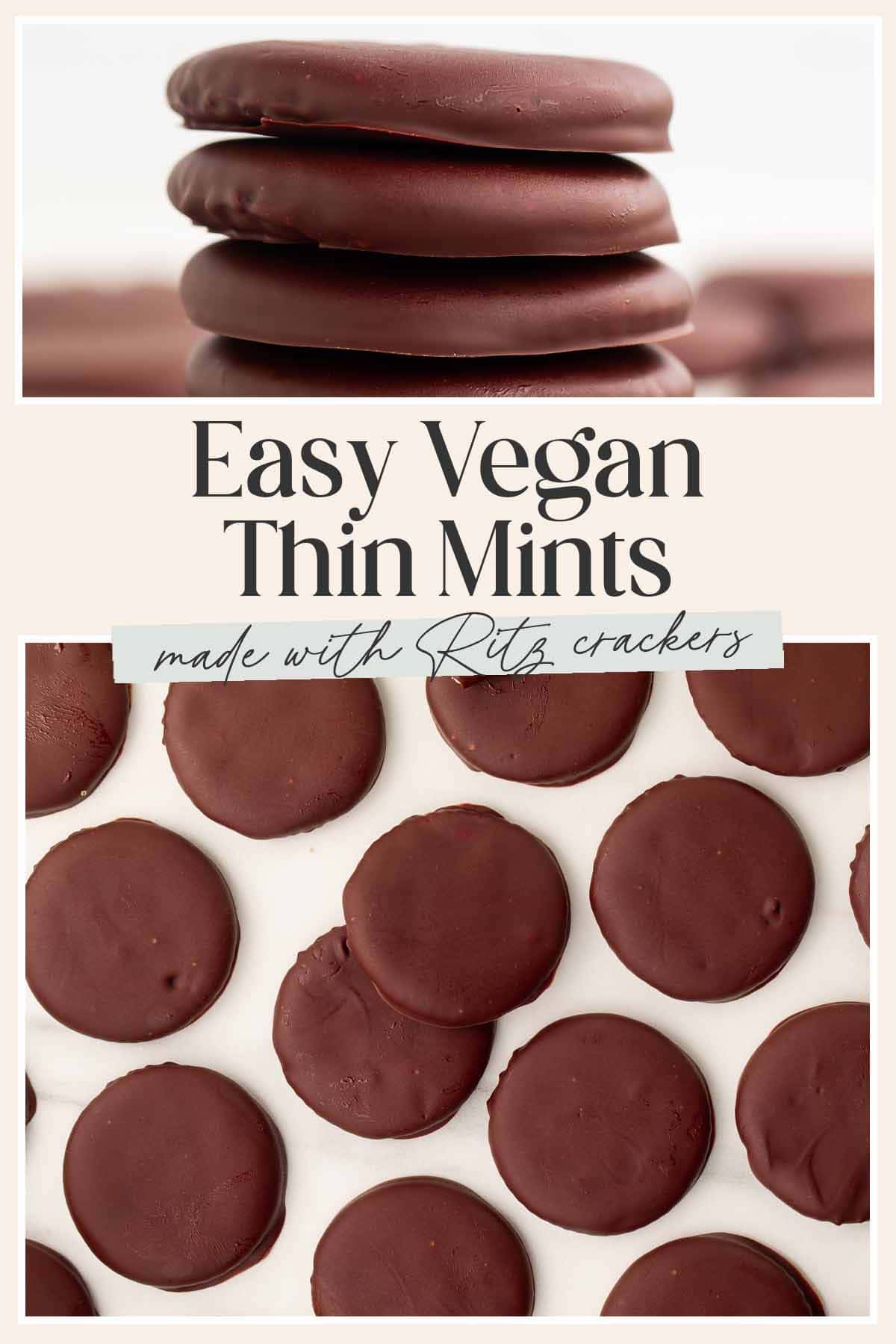 Pin graphic for vegan thin mints.