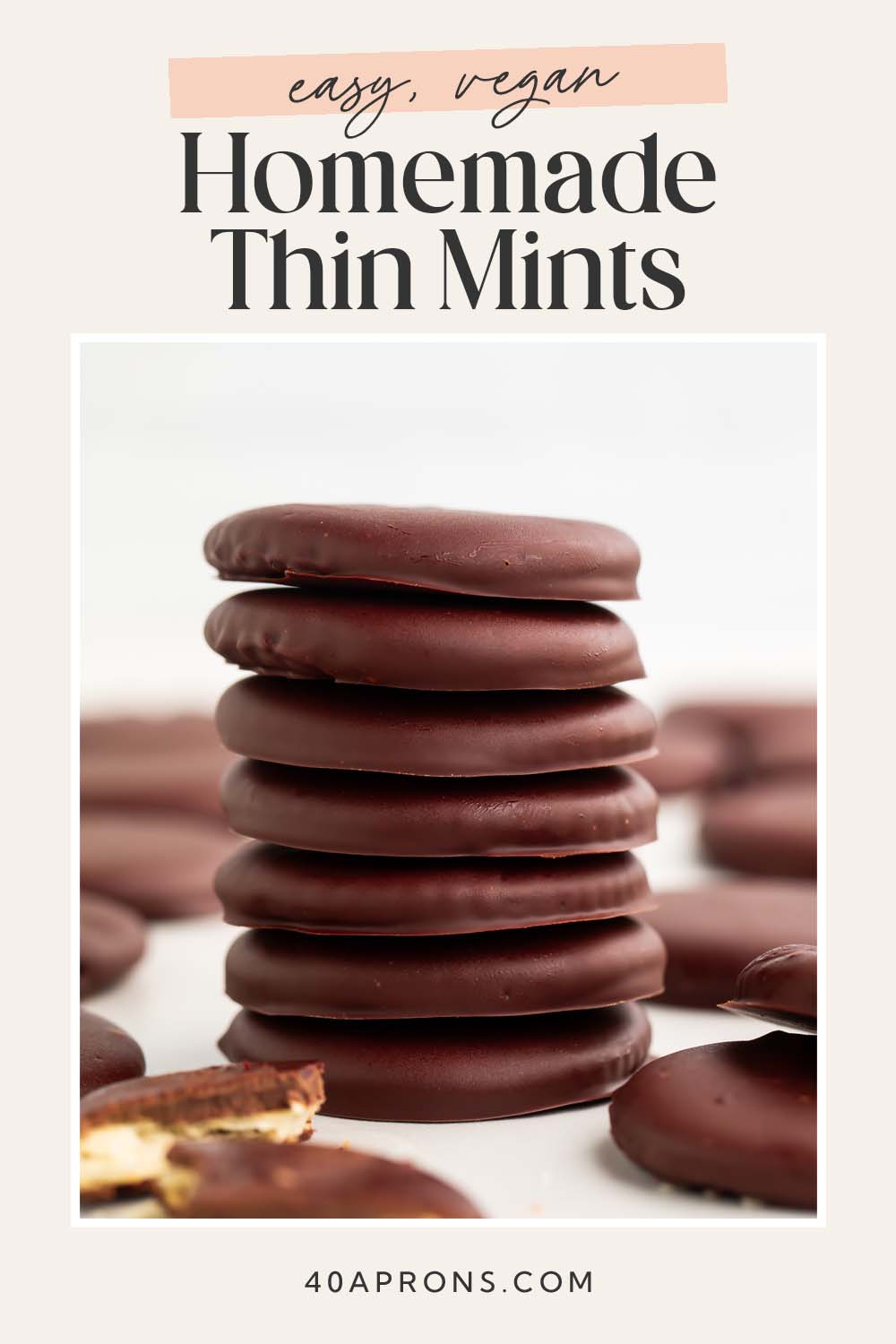 Pin graphic for vegan thin mints.