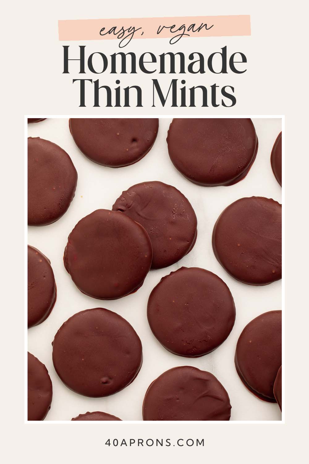 Pin graphic for vegan thin mints.