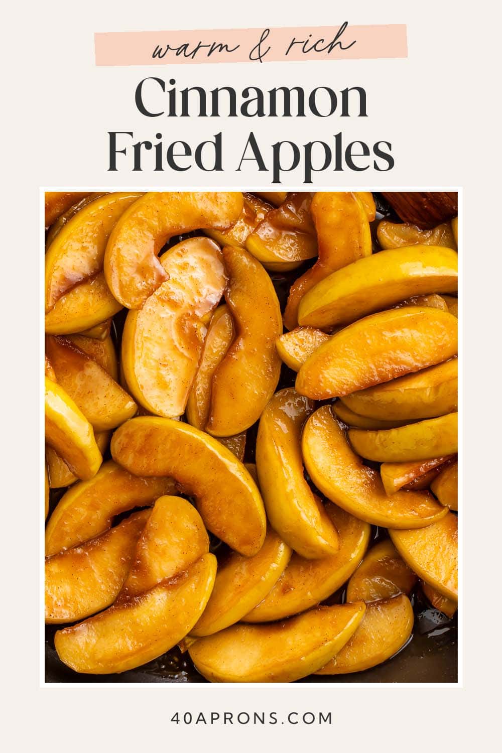 Pin graphic for fried apples.