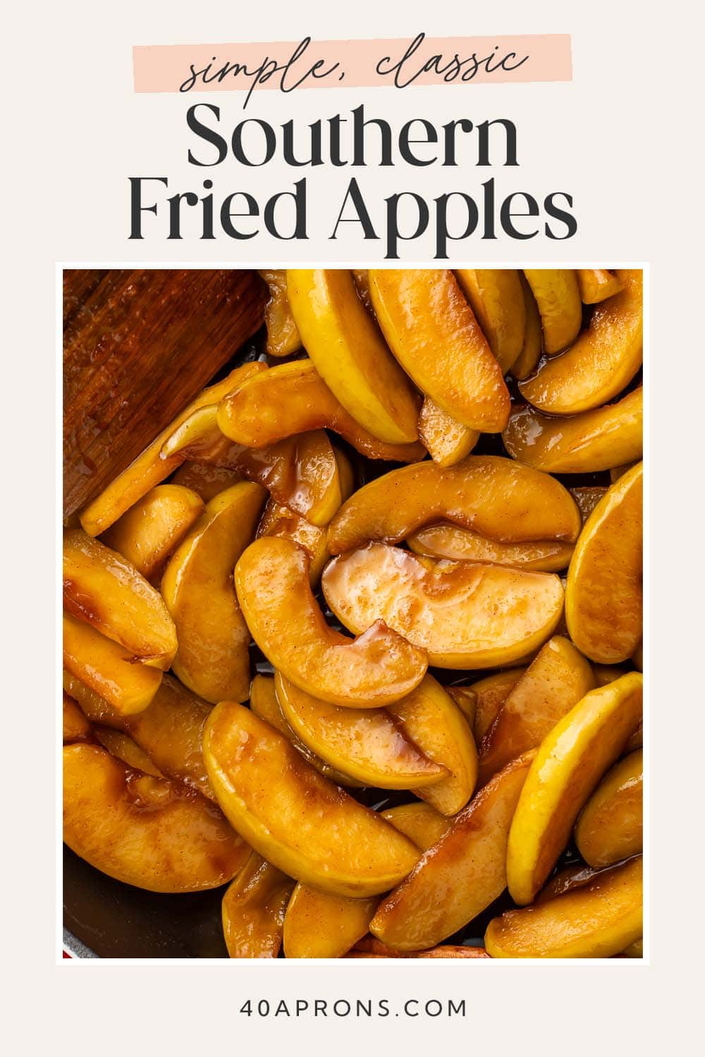 Pin graphic for fried apples.