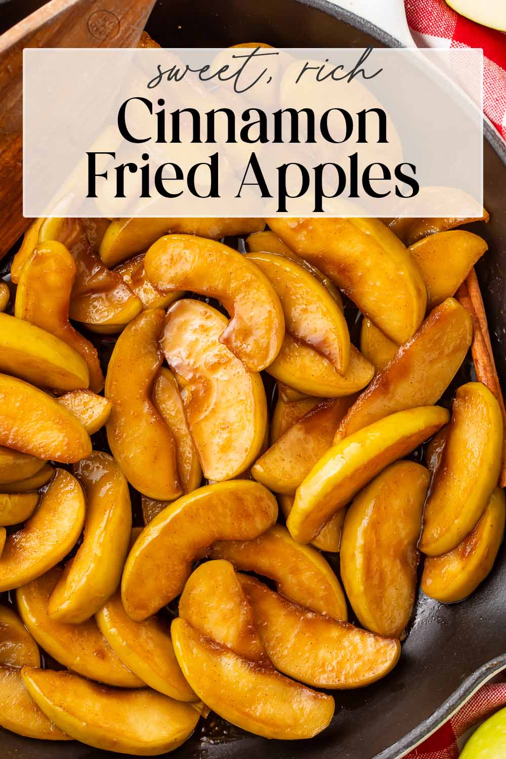 Pin graphic for fried apples.