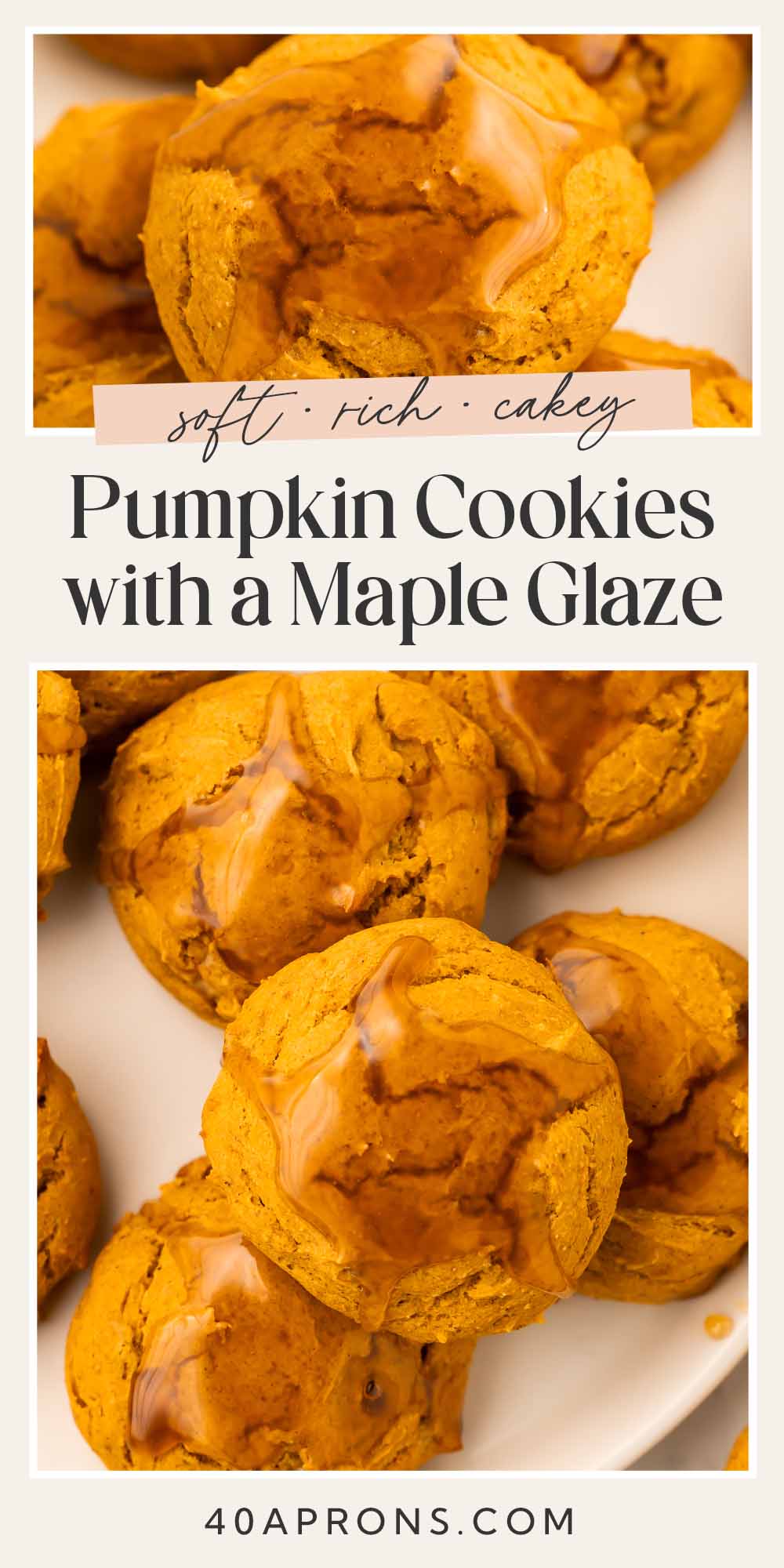 Pin graphic for healthy pumpkin cookies.