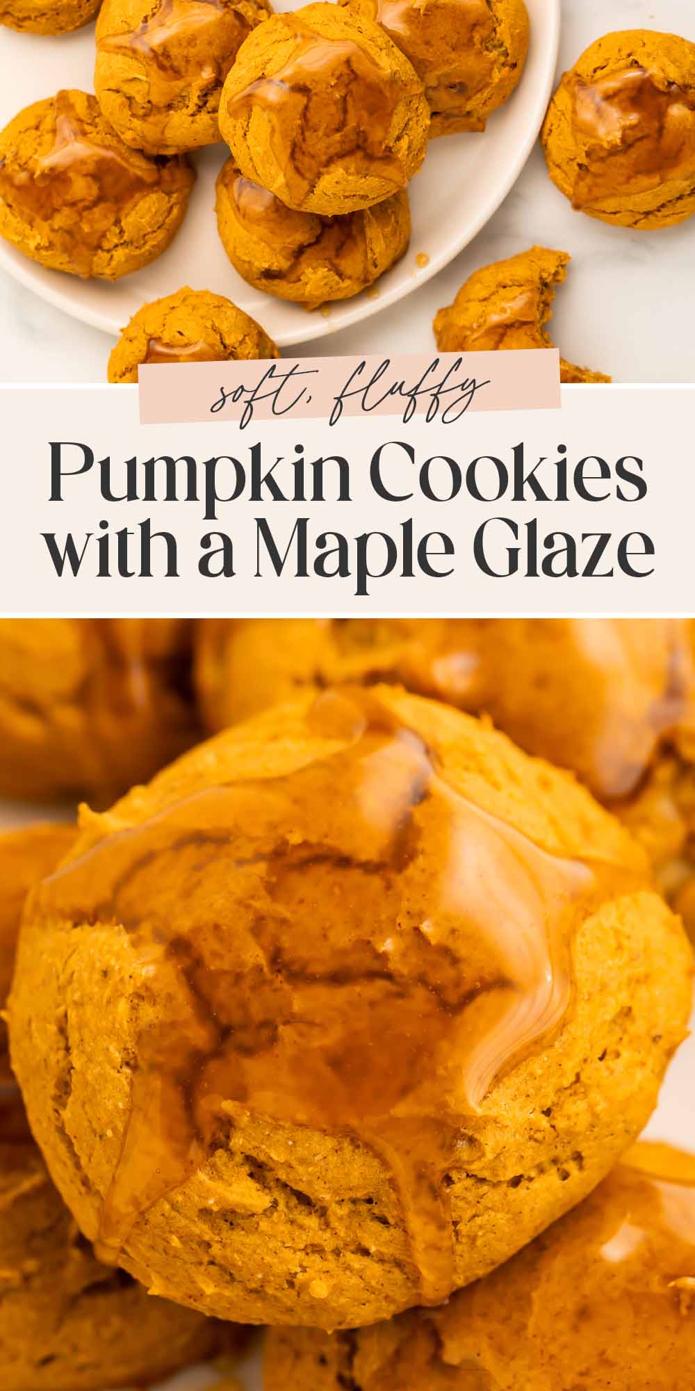 Pin graphic for healthy pumpkin cookies.