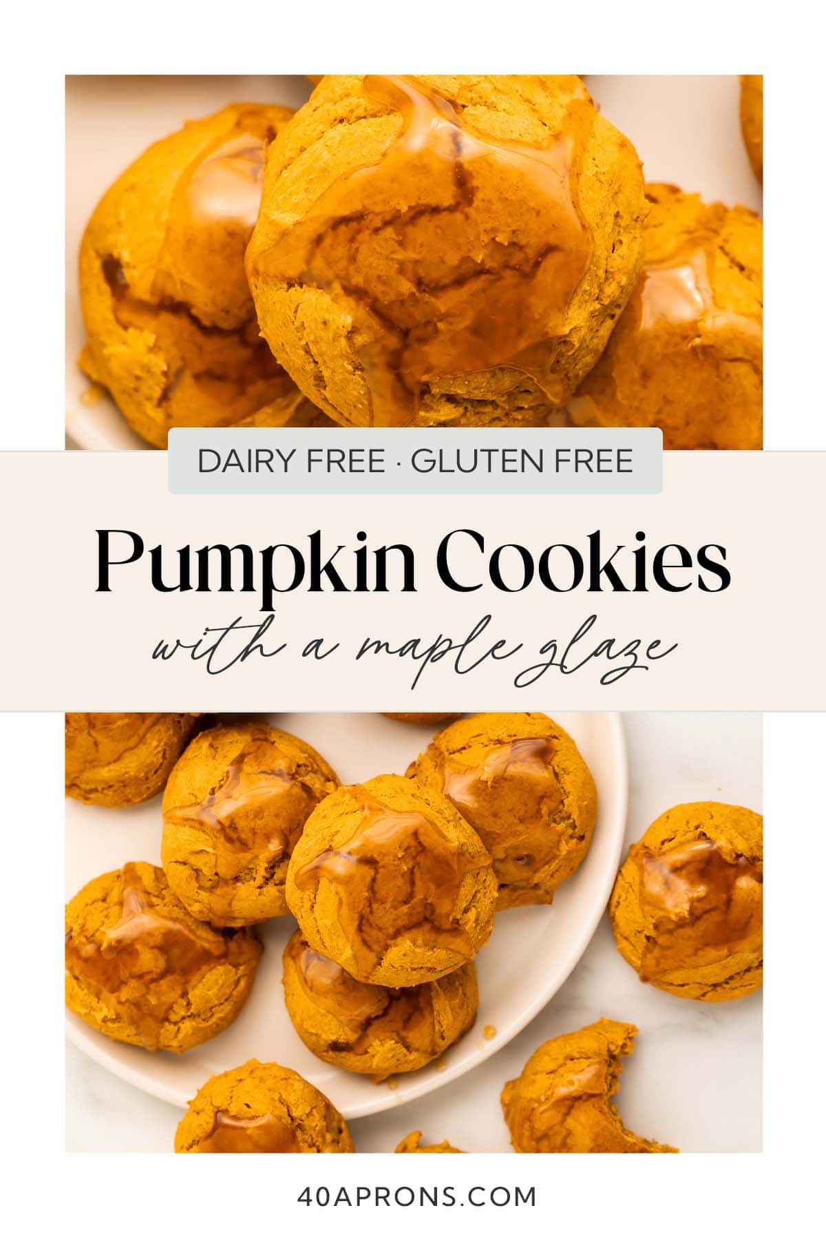 Pin graphic for healthy pumpkin cookies.