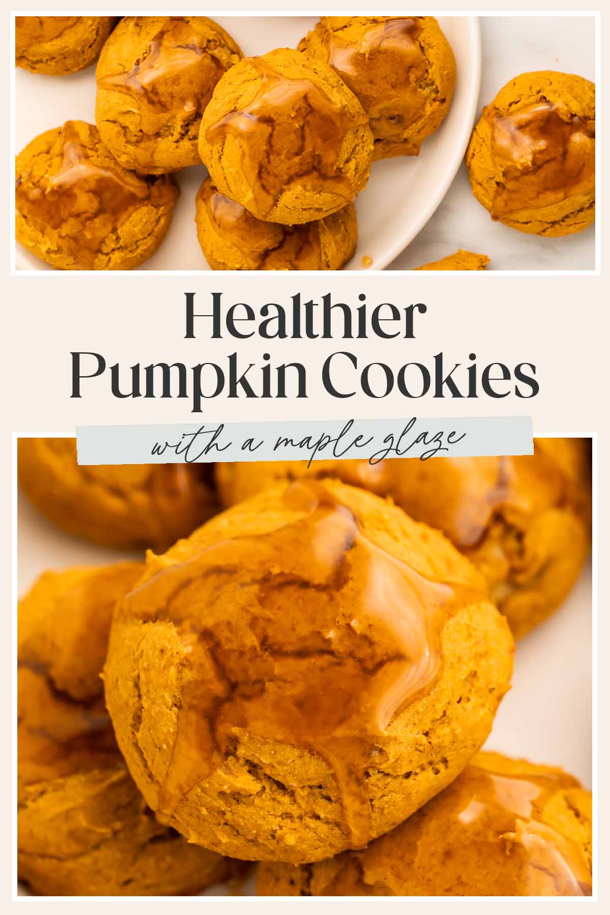 Pin graphic for healthy pumpkin cookies.