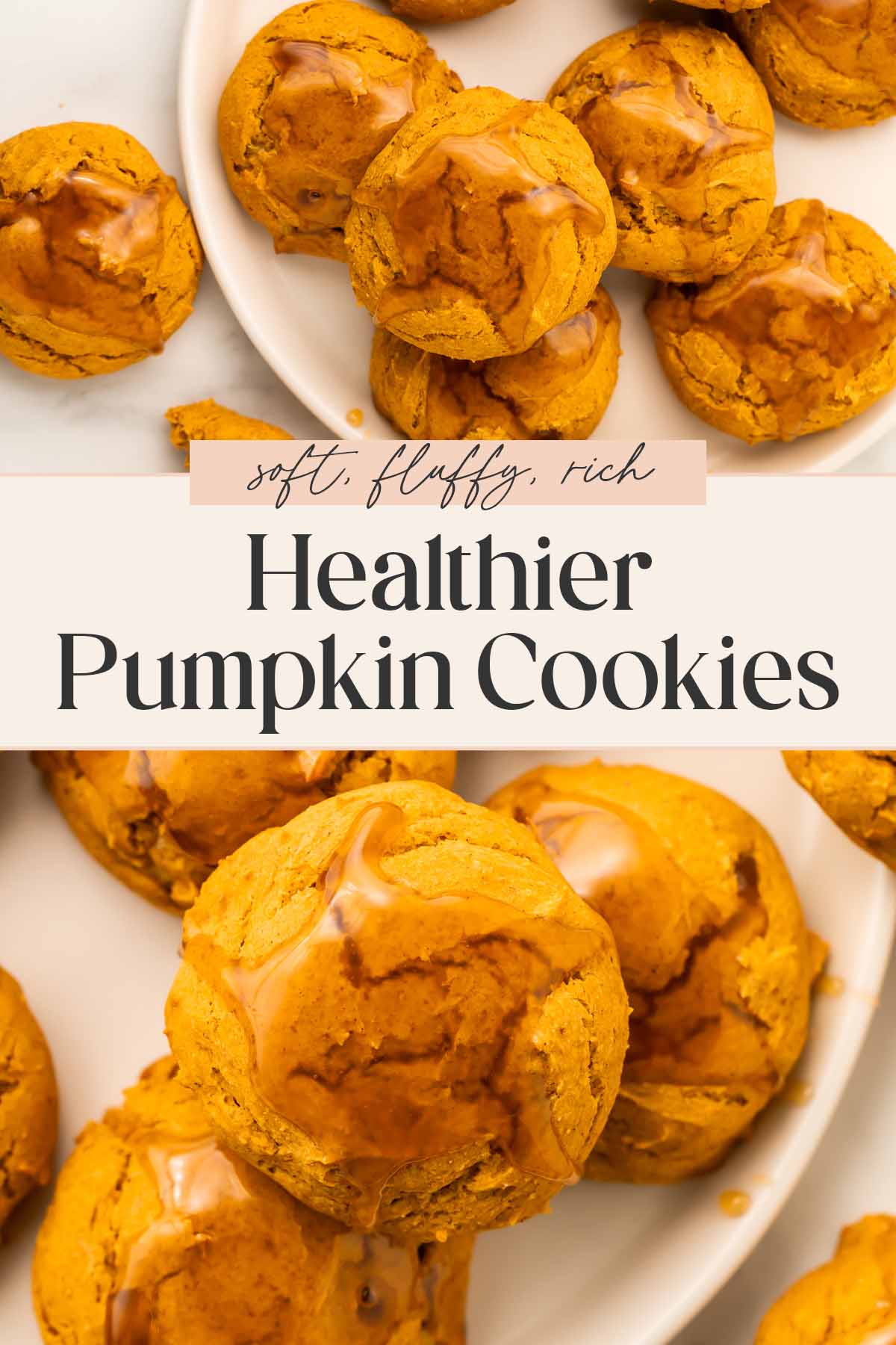 Pin graphic for healthy pumpkin cookies.