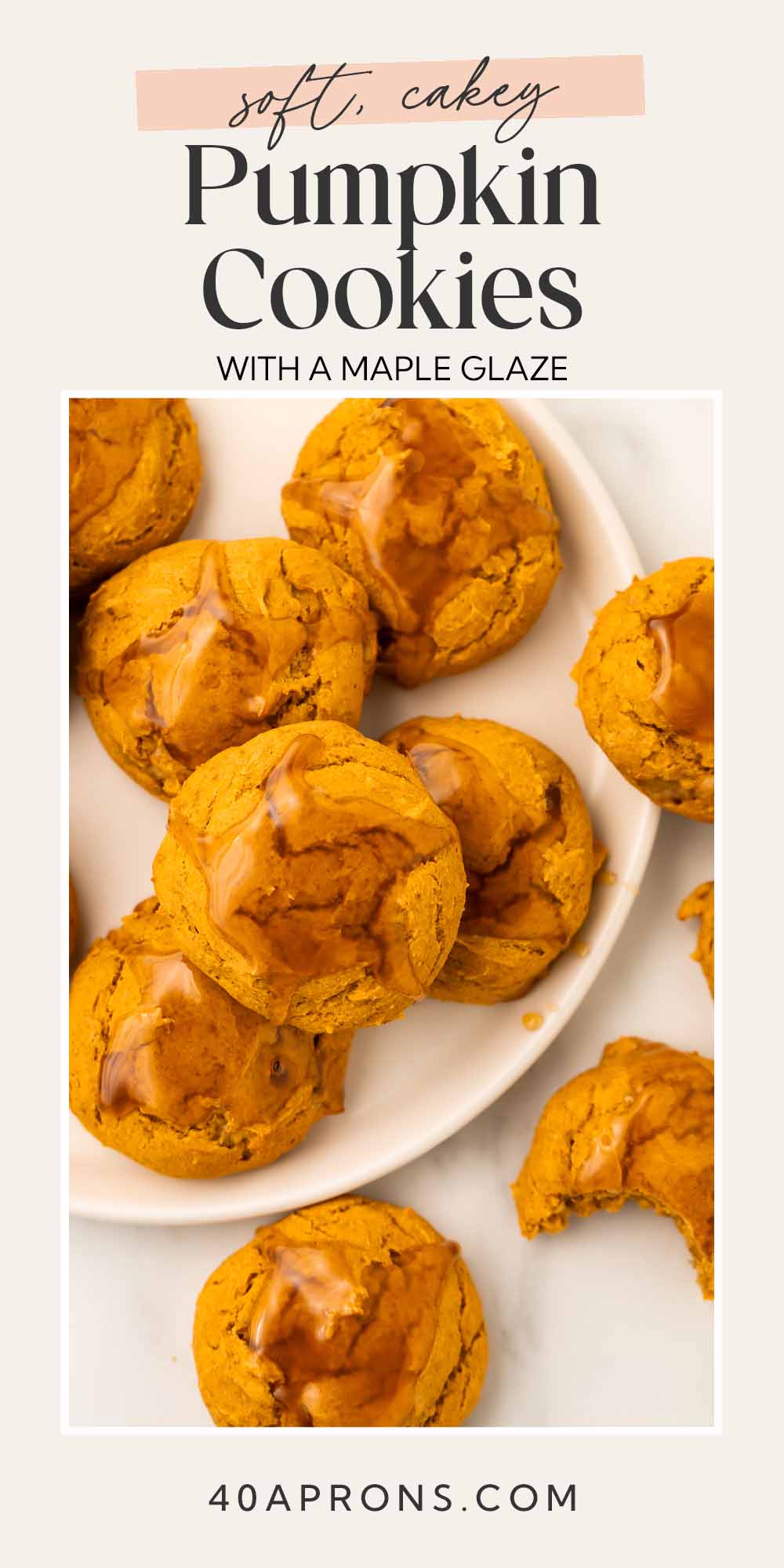 Pin graphic for healthy pumpkin cookies.