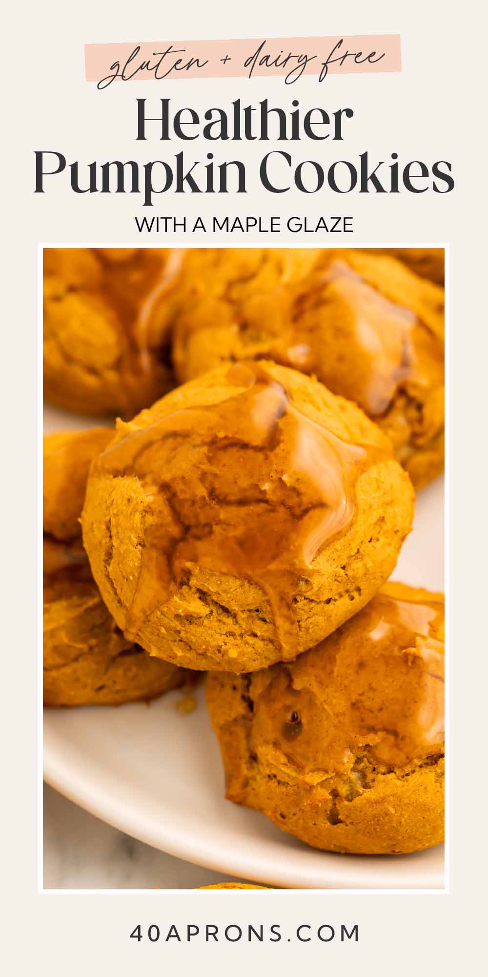 Pin graphic for healthy pumpkin cookies.