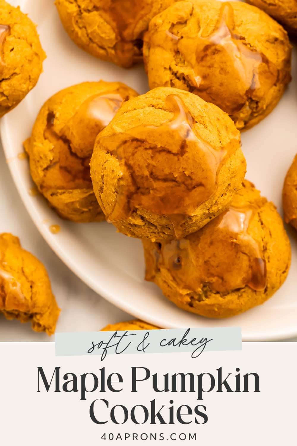 Pin graphic for healthy pumpkin cookies.