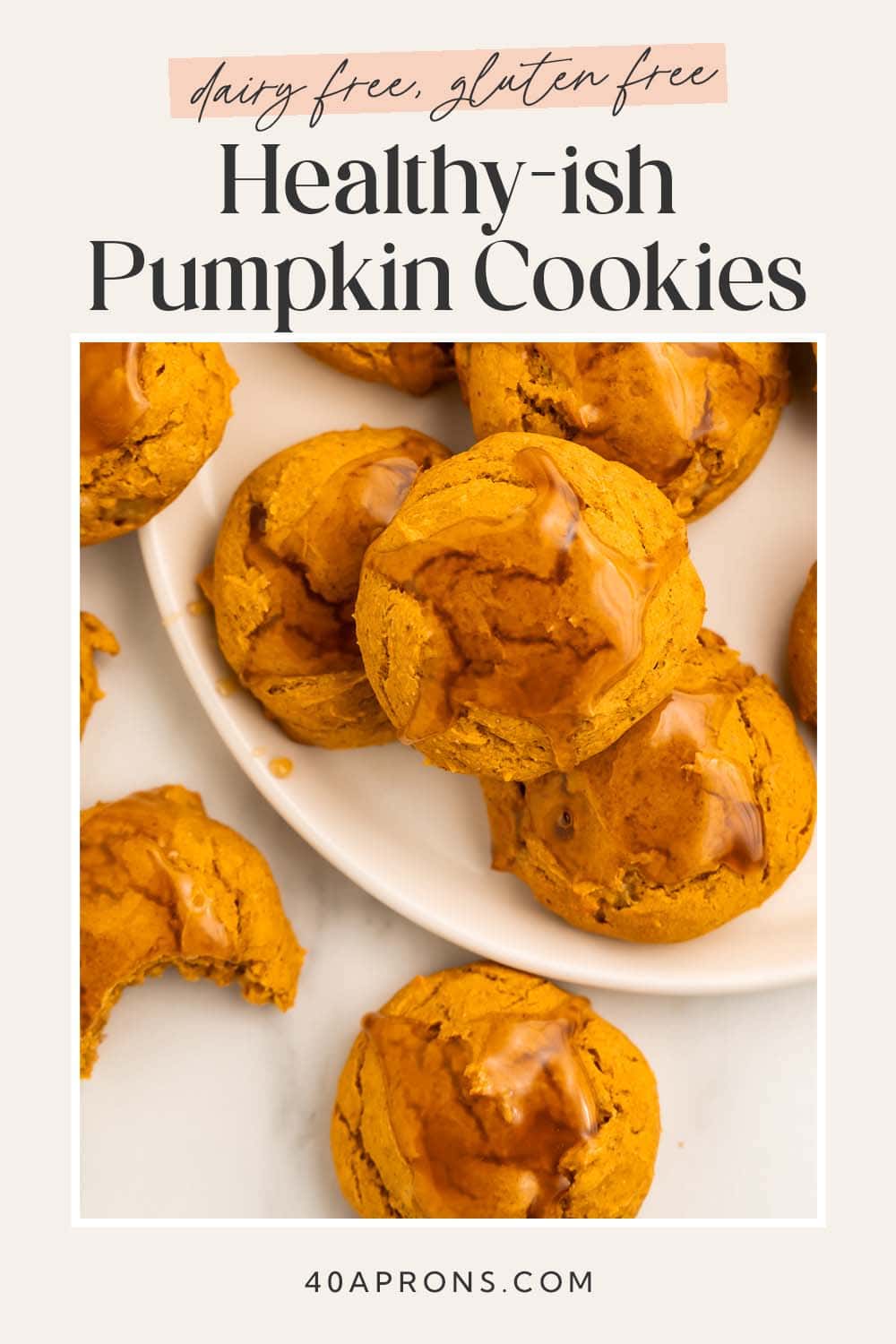 Pin graphic for healthy pumpkin cookies.