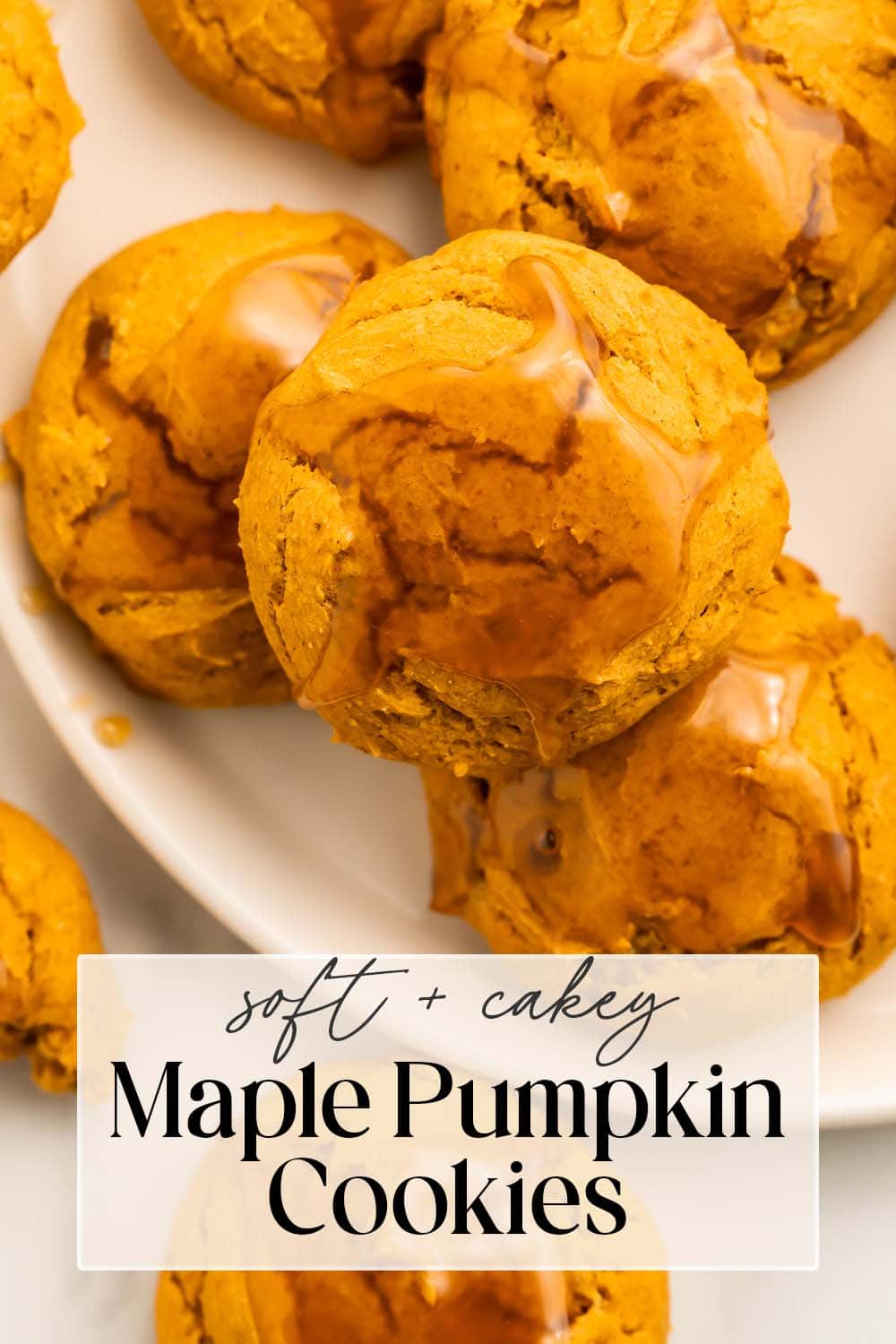 Pin graphic for healthy pumpkin cookies.