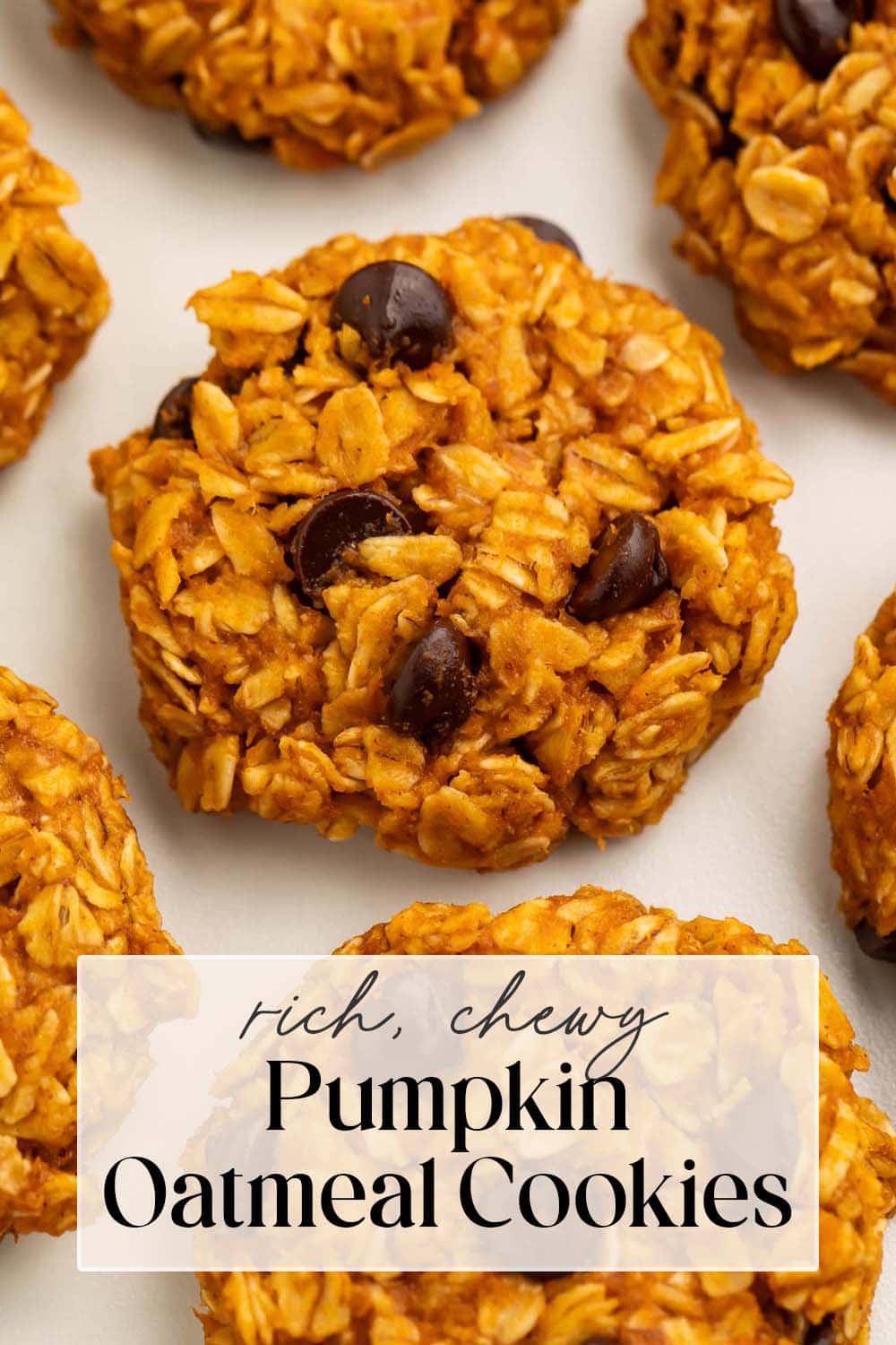 Pin graphic for pumpkin no-bake cookies.