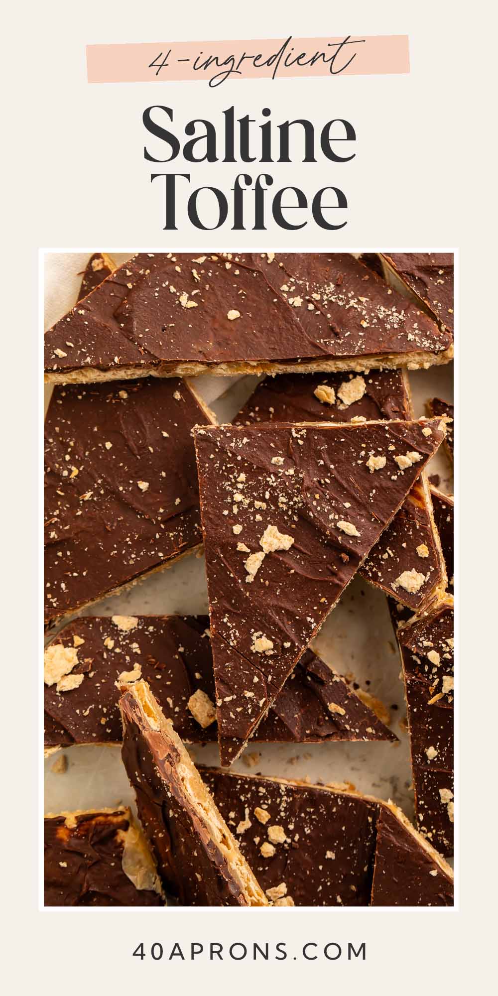 Pin graphic for saltine toffee.