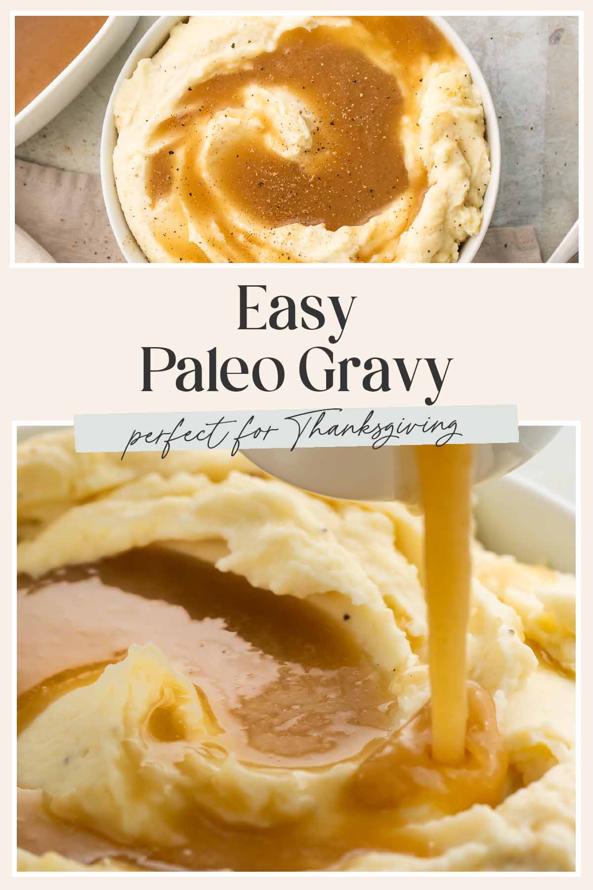 Pin graphic for paleo gravy.