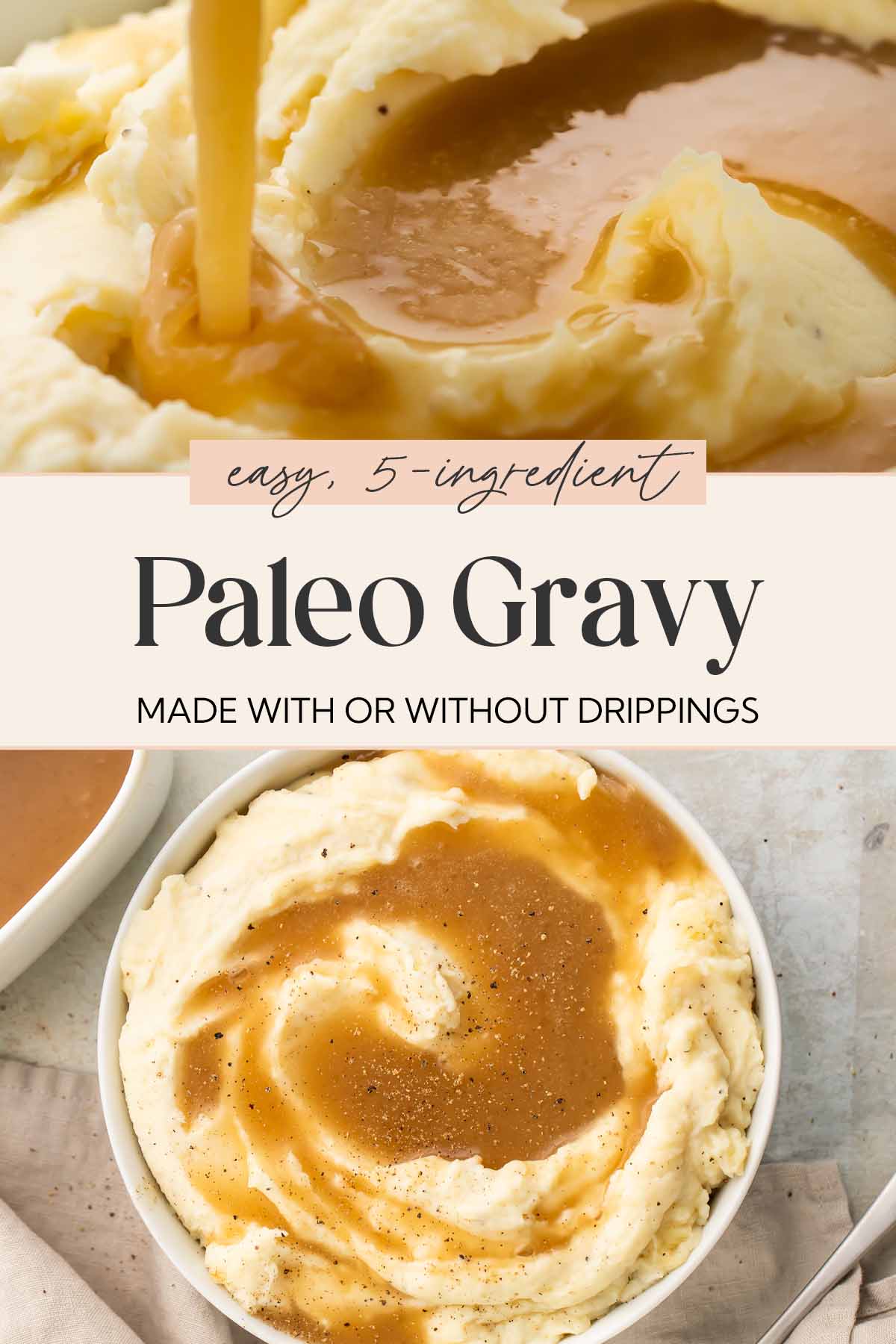 Pin graphic for paleo gravy.