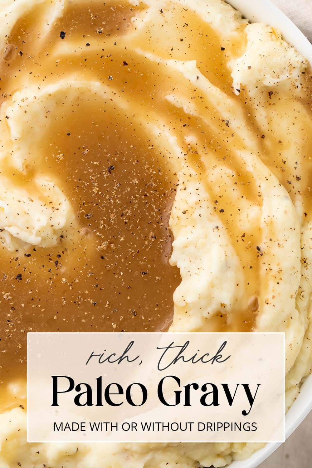 Pin graphic for paleo gravy.