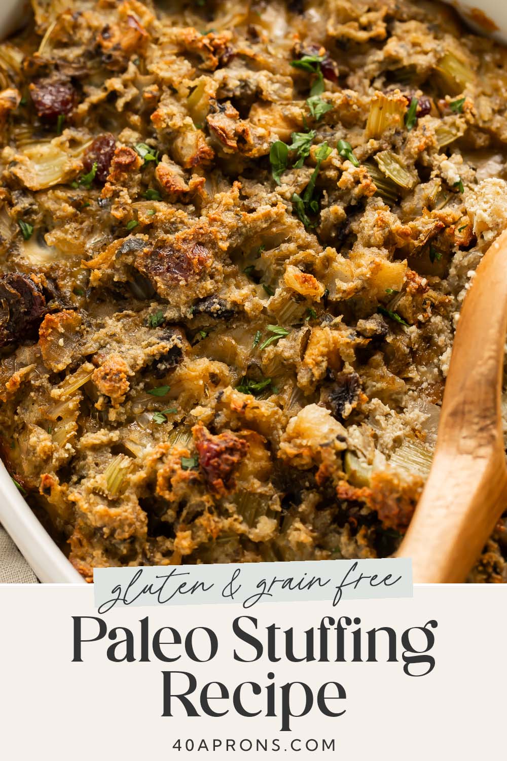 Pin graphic for paleo stuffing.