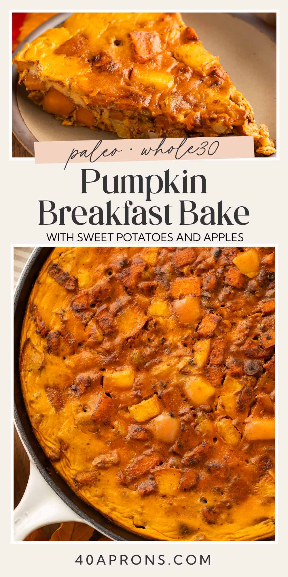 Pin graphic for paleo pumpkin breakfast bake.