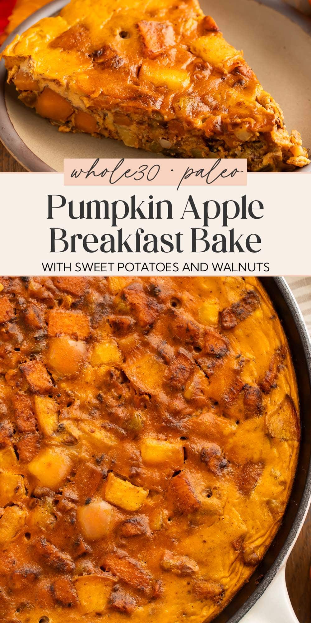 Pin graphic for paleo pumpkin breakfast bake.