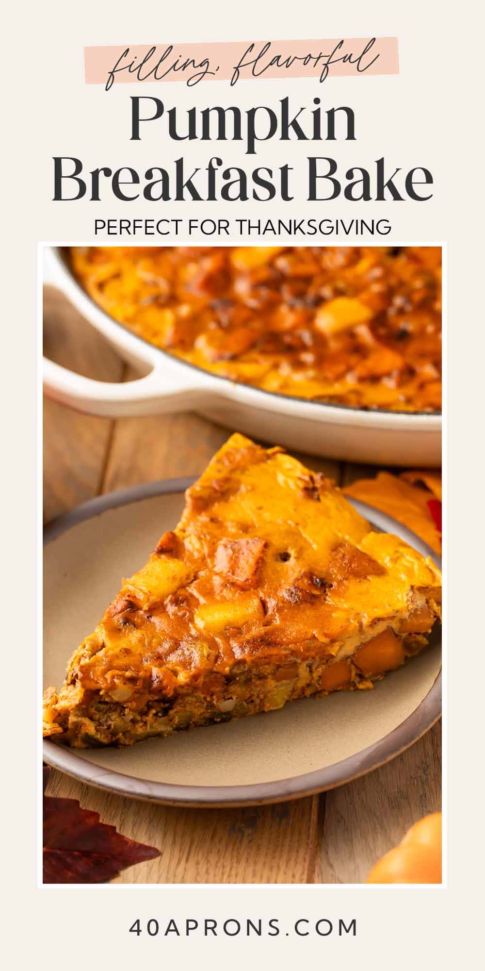 Pin graphic for paleo pumpkin breakfast bake.