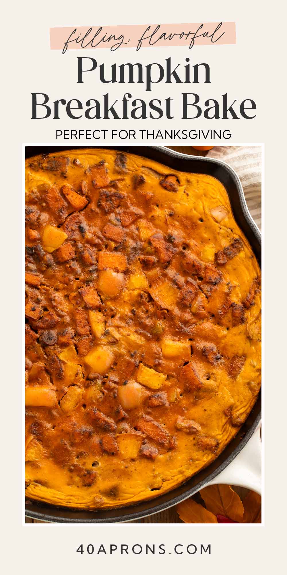 Pin graphic for paleo pumpkin breakfast bake.