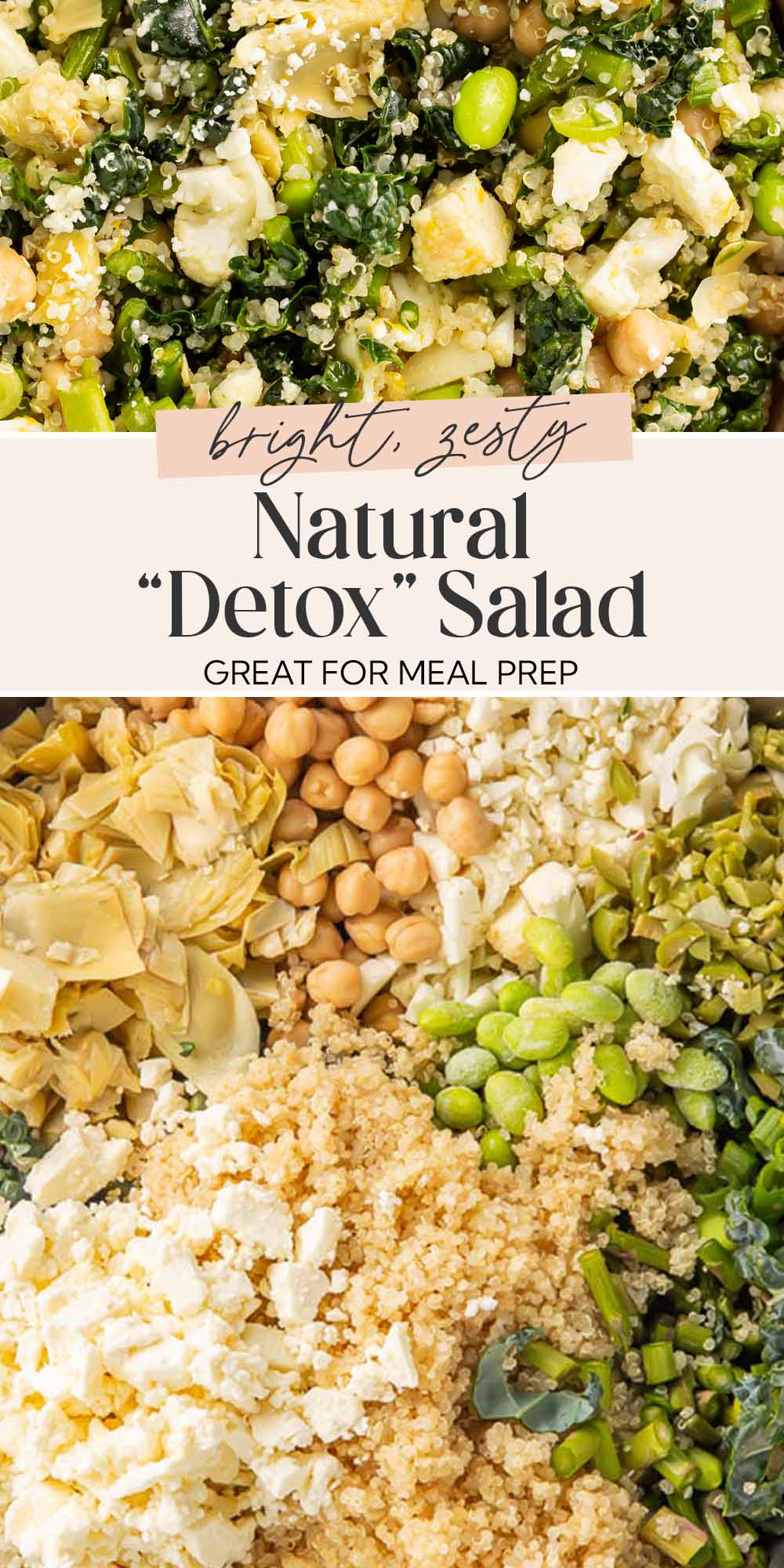 Pin graphic for detox salad.