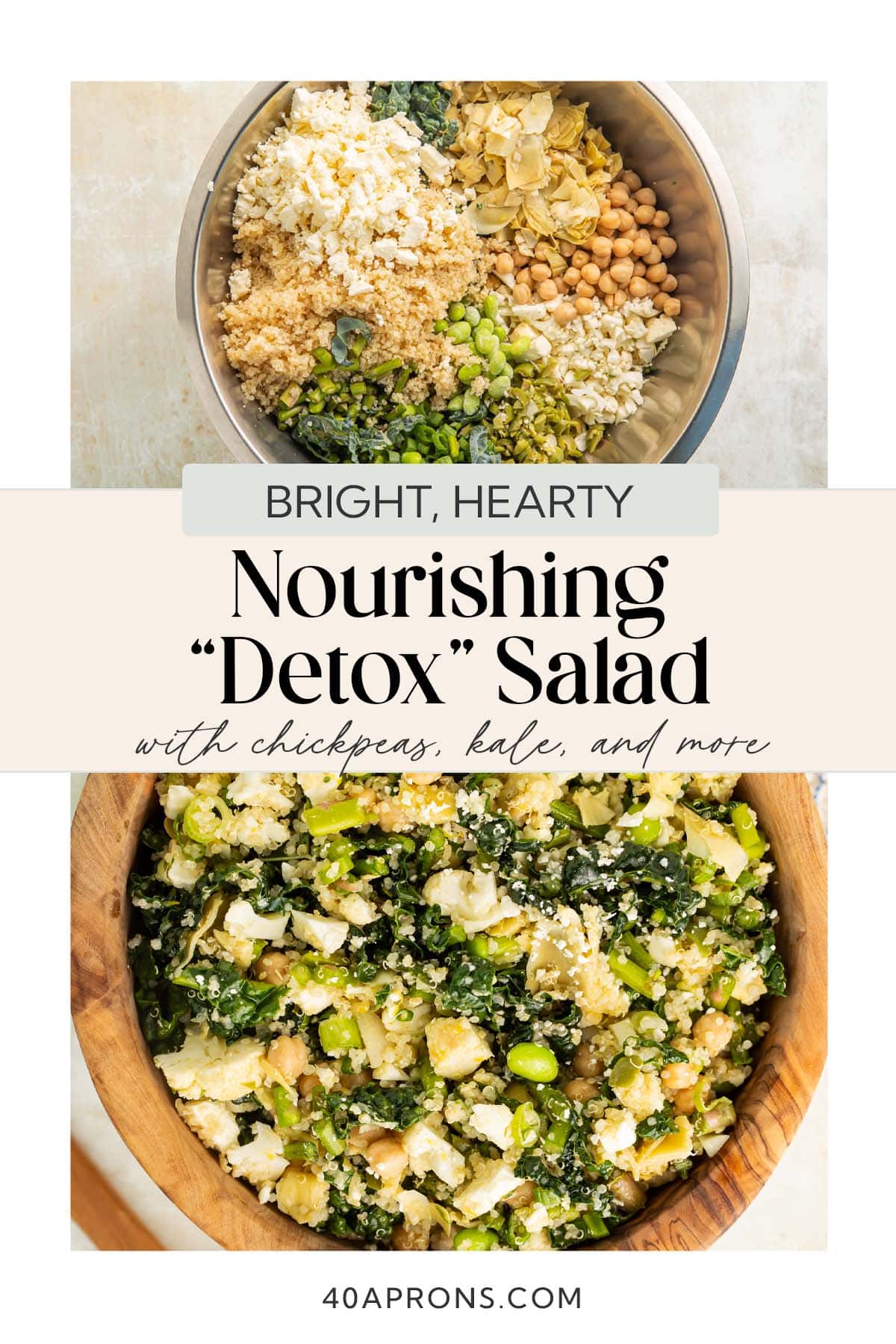 Pin graphic for detox salad.