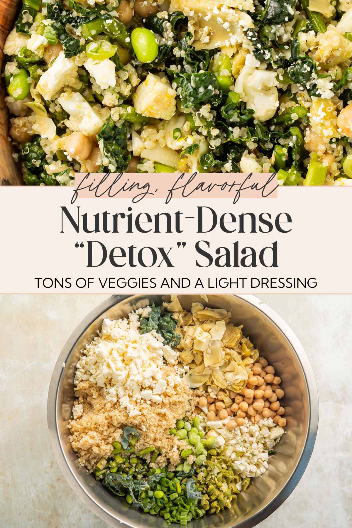 Pin graphic for detox salad.