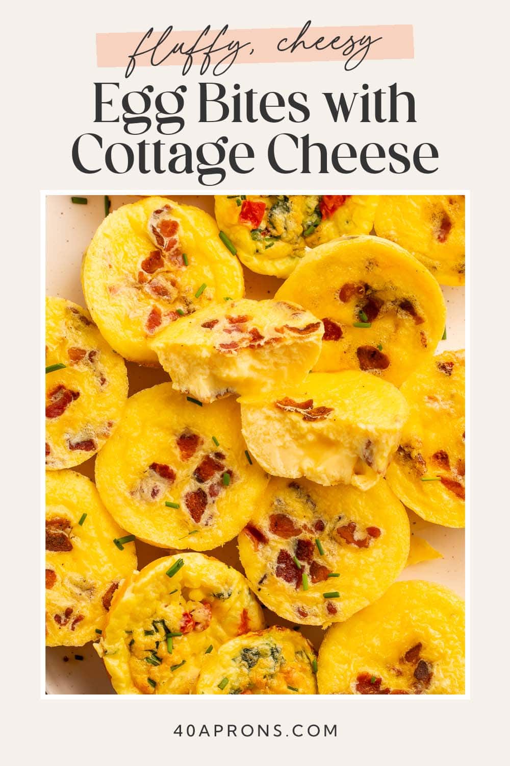 Pin graphic for egg bites with cottage cheese.