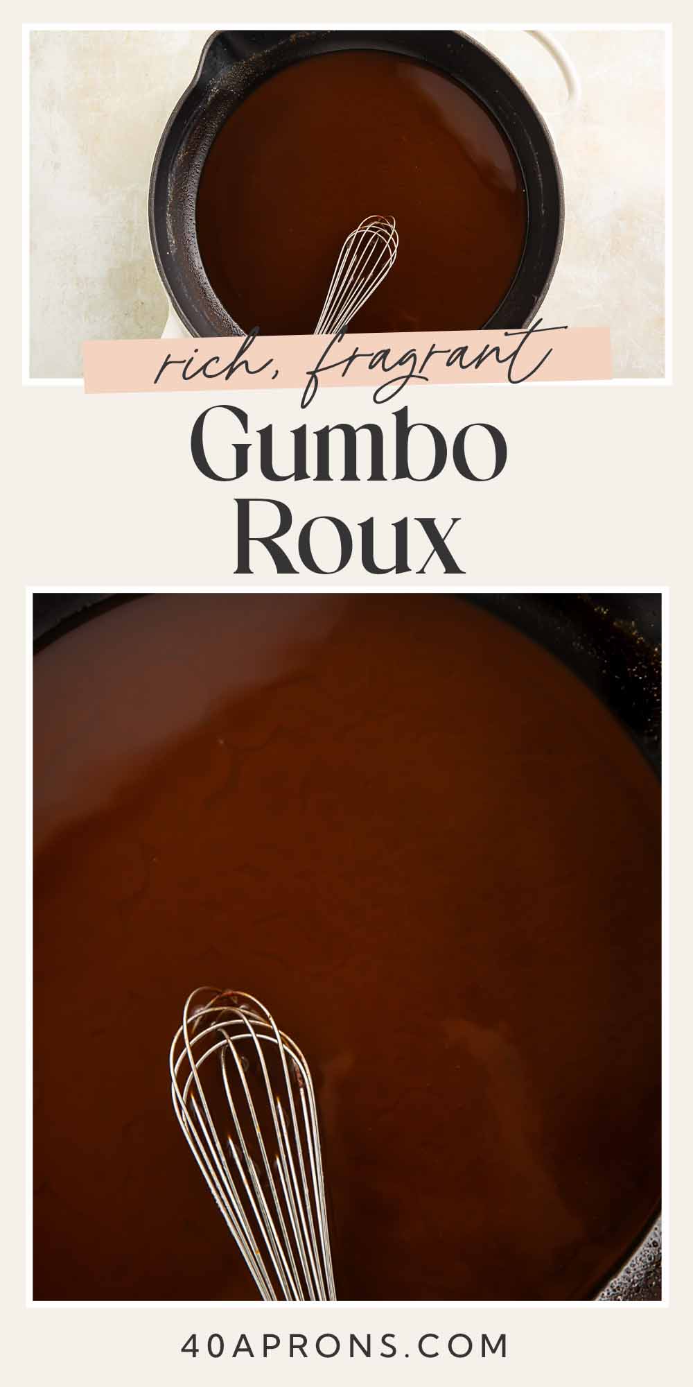 Pin graphic for gumbo roux.