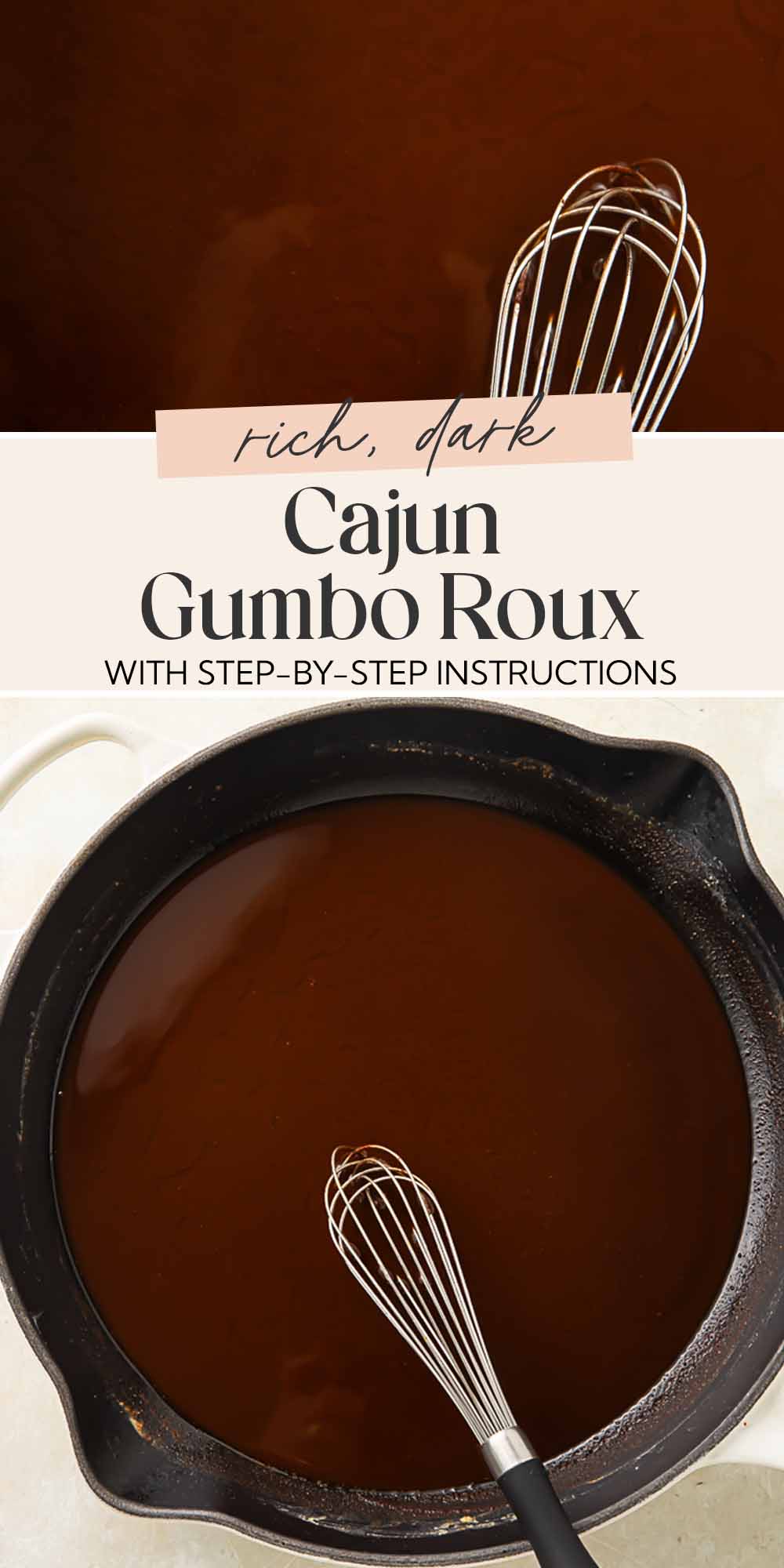 Pin graphic for gumbo roux.