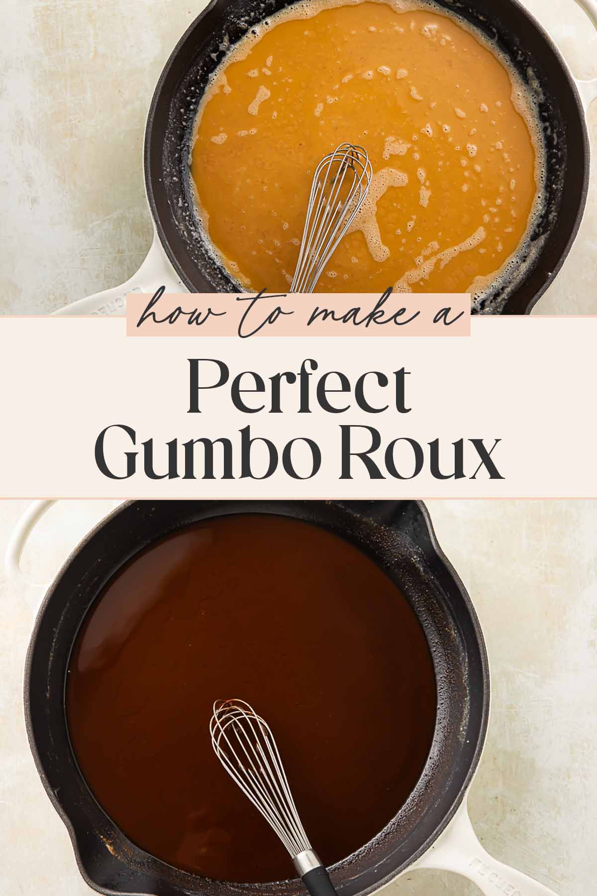 Pin graphic for gumbo roux.