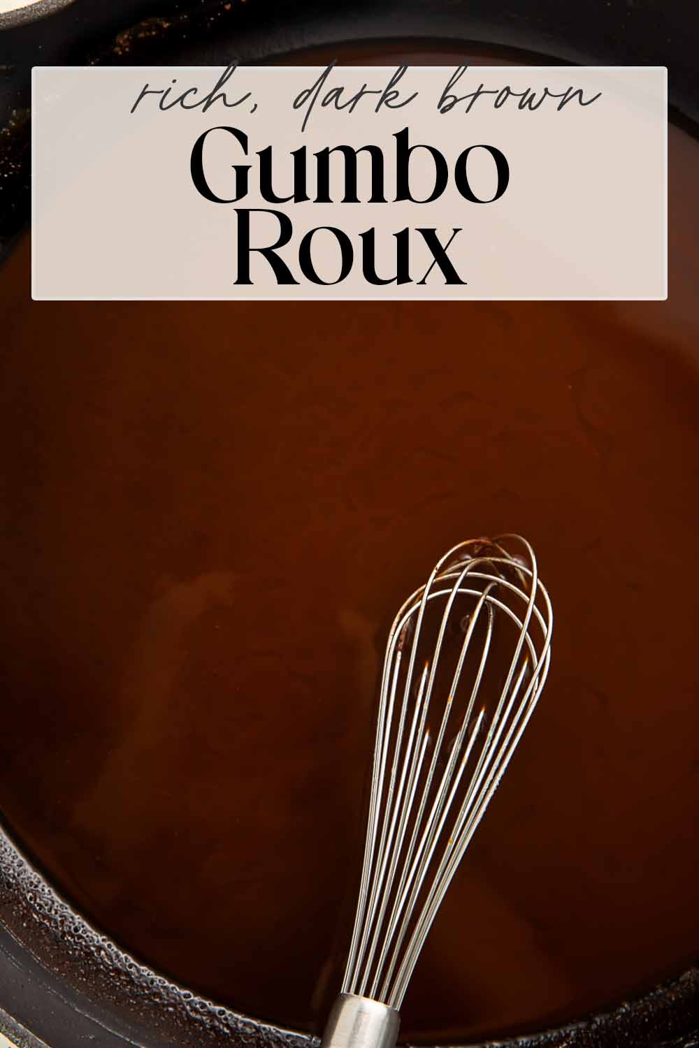 Pin graphic for gumbo roux.