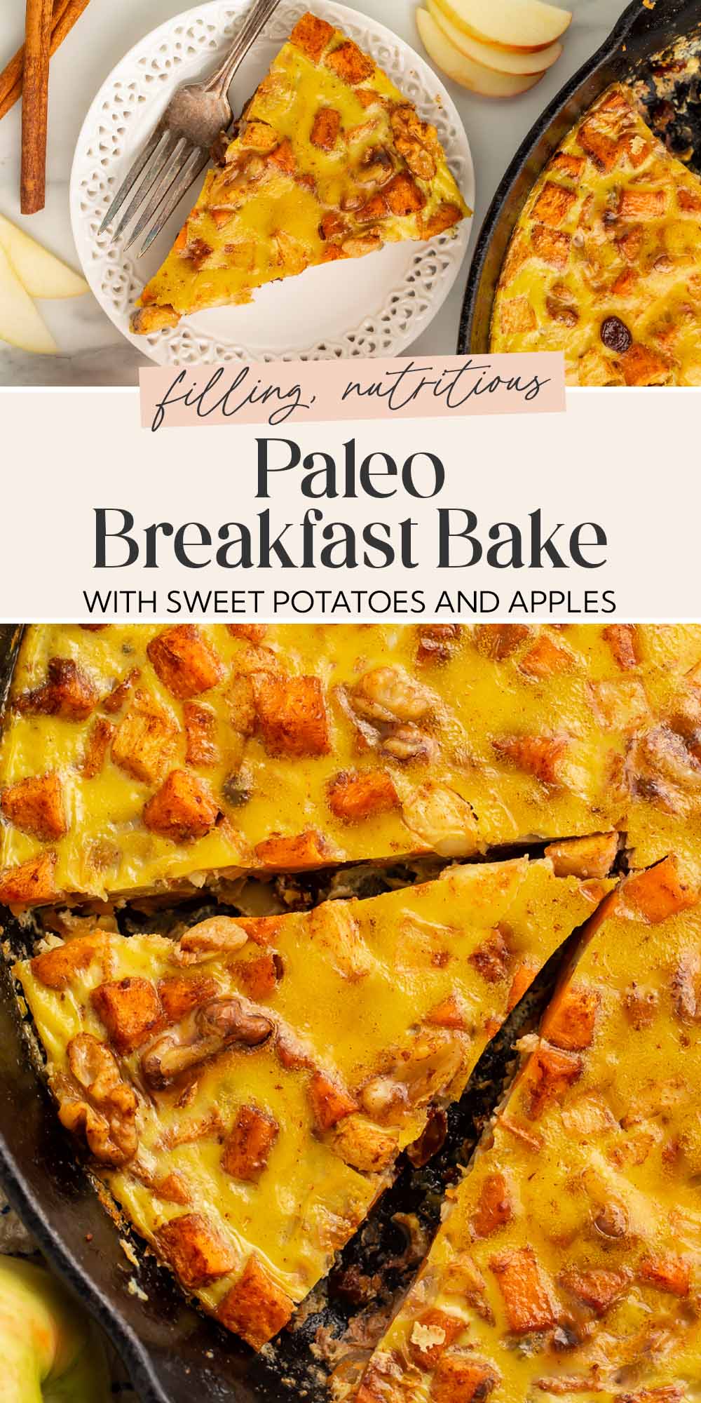 Pin graphic for paleo breakfast bake.