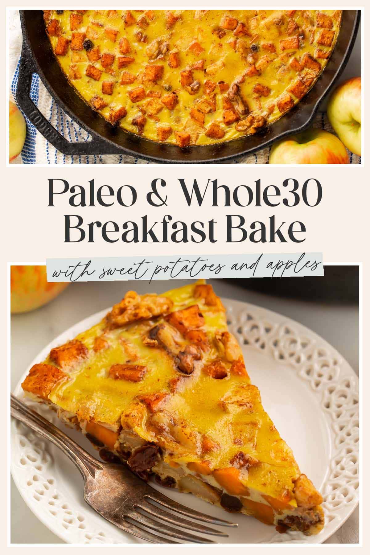 Pin graphic for paleo breakfast bake.