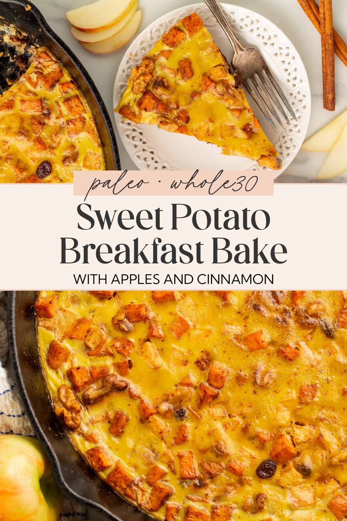 Pin graphic for paleo breakfast bake.