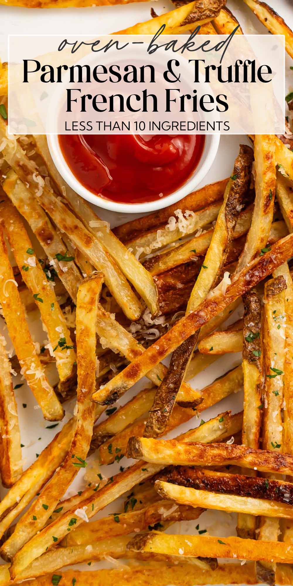 Pin graphic for parmesan truffle fries.